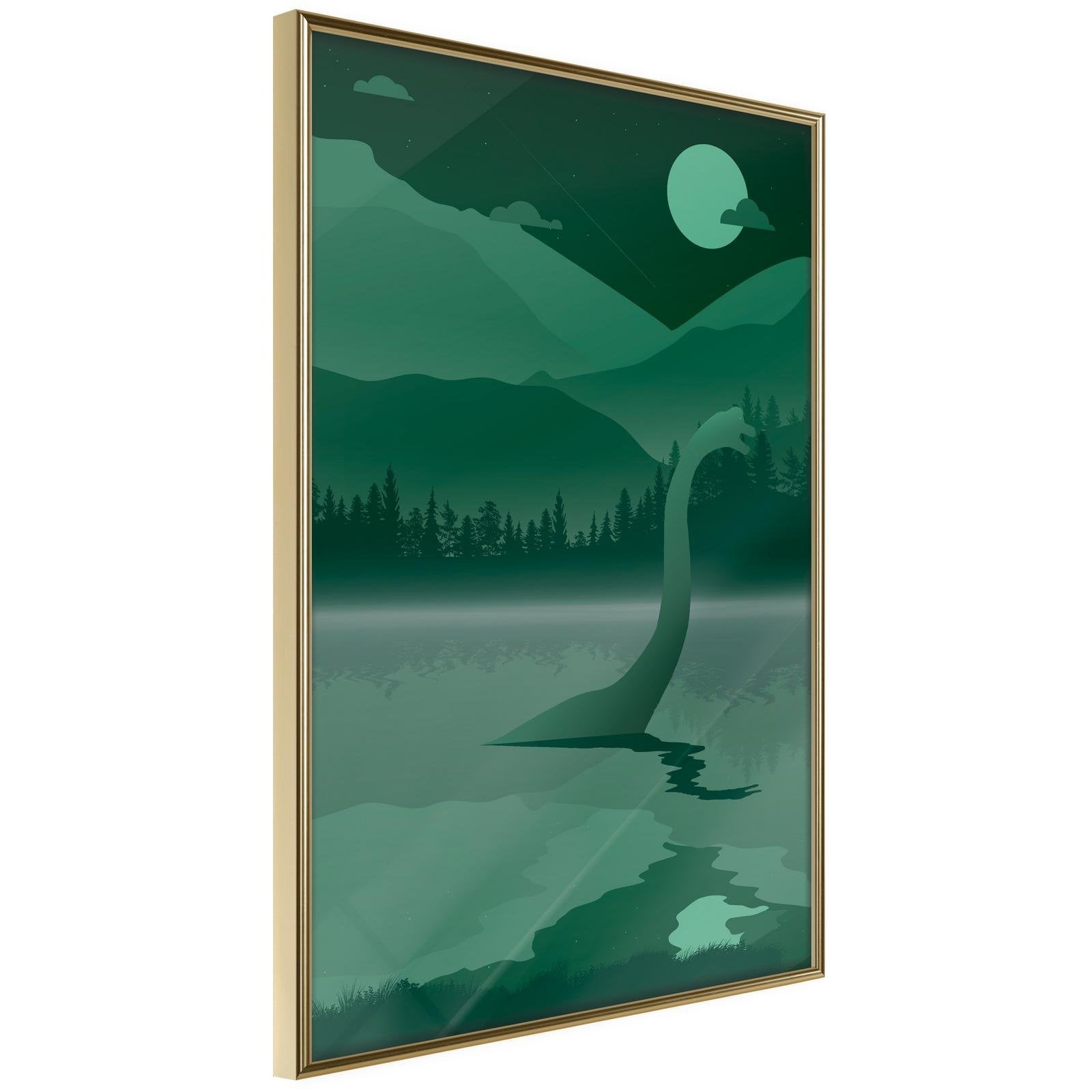 Inramad Poster / Tavla - Loch Ness [Poster]-Poster Inramad-Artgeist-20x30-Guldram-peaceofhome.se