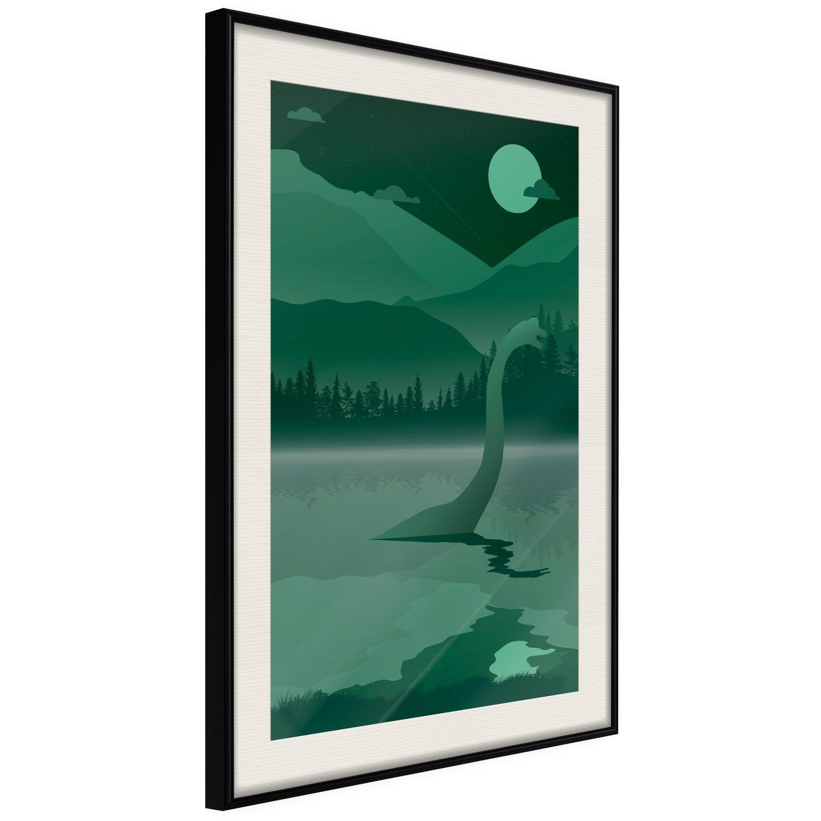 Inramad Poster / Tavla - Loch Ness [Poster]-Poster Inramad-Artgeist-20x30-Svart ram med passepartout-peaceofhome.se