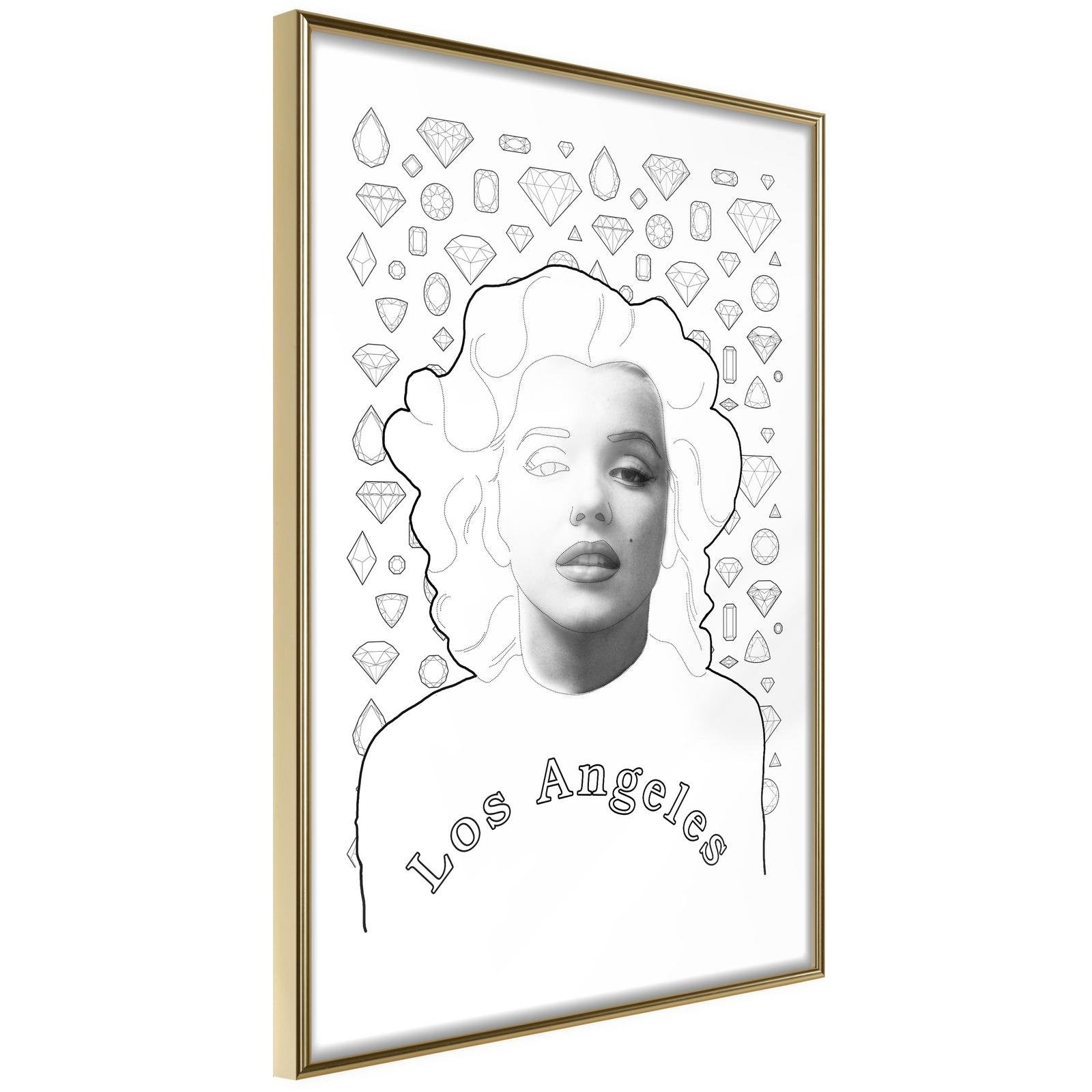 Inramad Poster / Tavla - Marilyn in Los Angeles-Poster Inramad-Artgeist-20x30-Guldram-peaceofhome.se