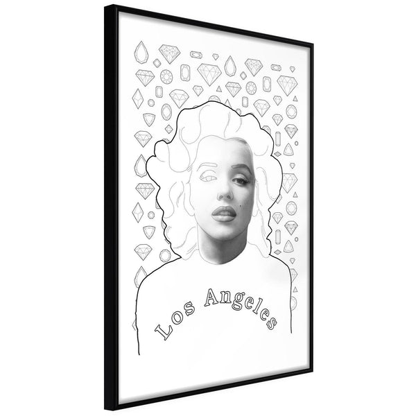 Inramad Poster / Tavla - Marilyn in Los Angeles-Poster Inramad-Artgeist-20x30-Svart ram-peaceofhome.se