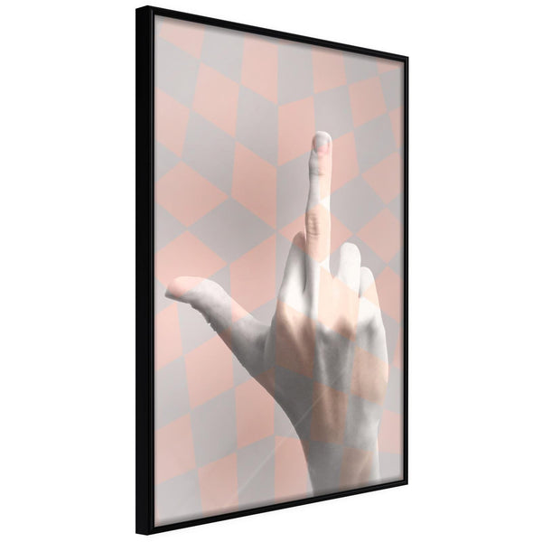 Inramad Poster / Tavla - Middle Finger-Poster Inramad-Artgeist-20x30-Svart ram-peaceofhome.se