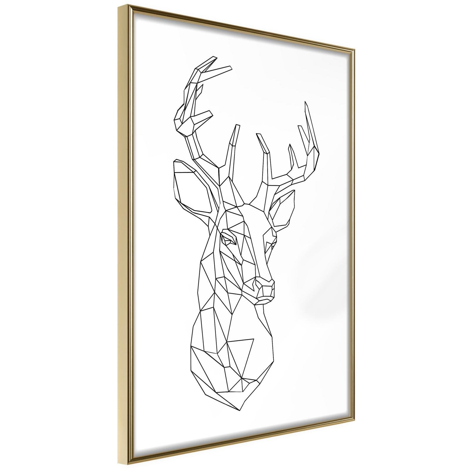 Inramad Poster / Tavla - Minimalist Deer-Poster Inramad-Artgeist-20x30-Guldram-peaceofhome.se
