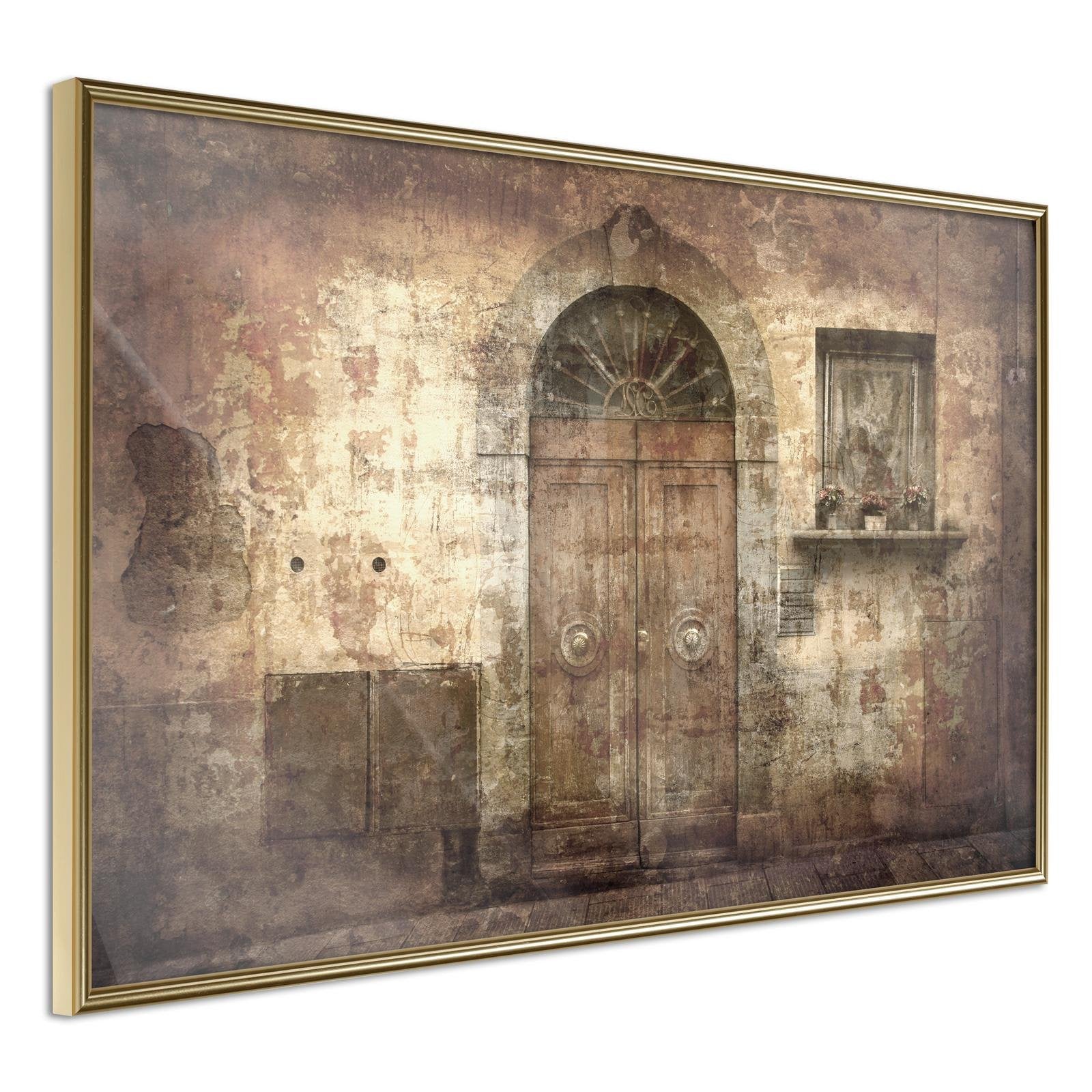 Inramad Poster / Tavla - Mysterious Door-Poster Inramad-Artgeist-30x20-Guldram-peaceofhome.se