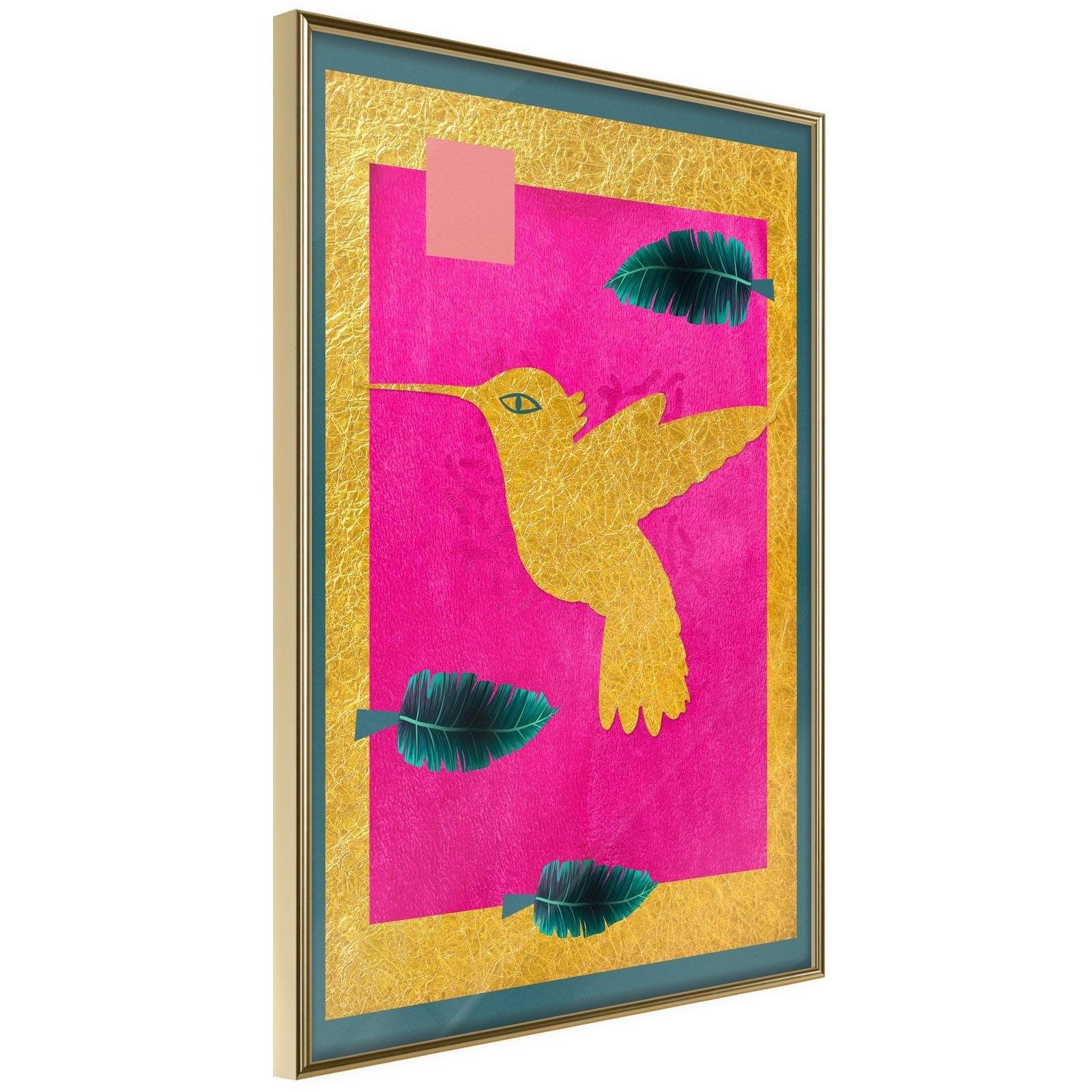 Inramad Poster / Tavla - Native American Hummingbird-Poster Inramad-Artgeist-20x30-Guldram-peaceofhome.se
