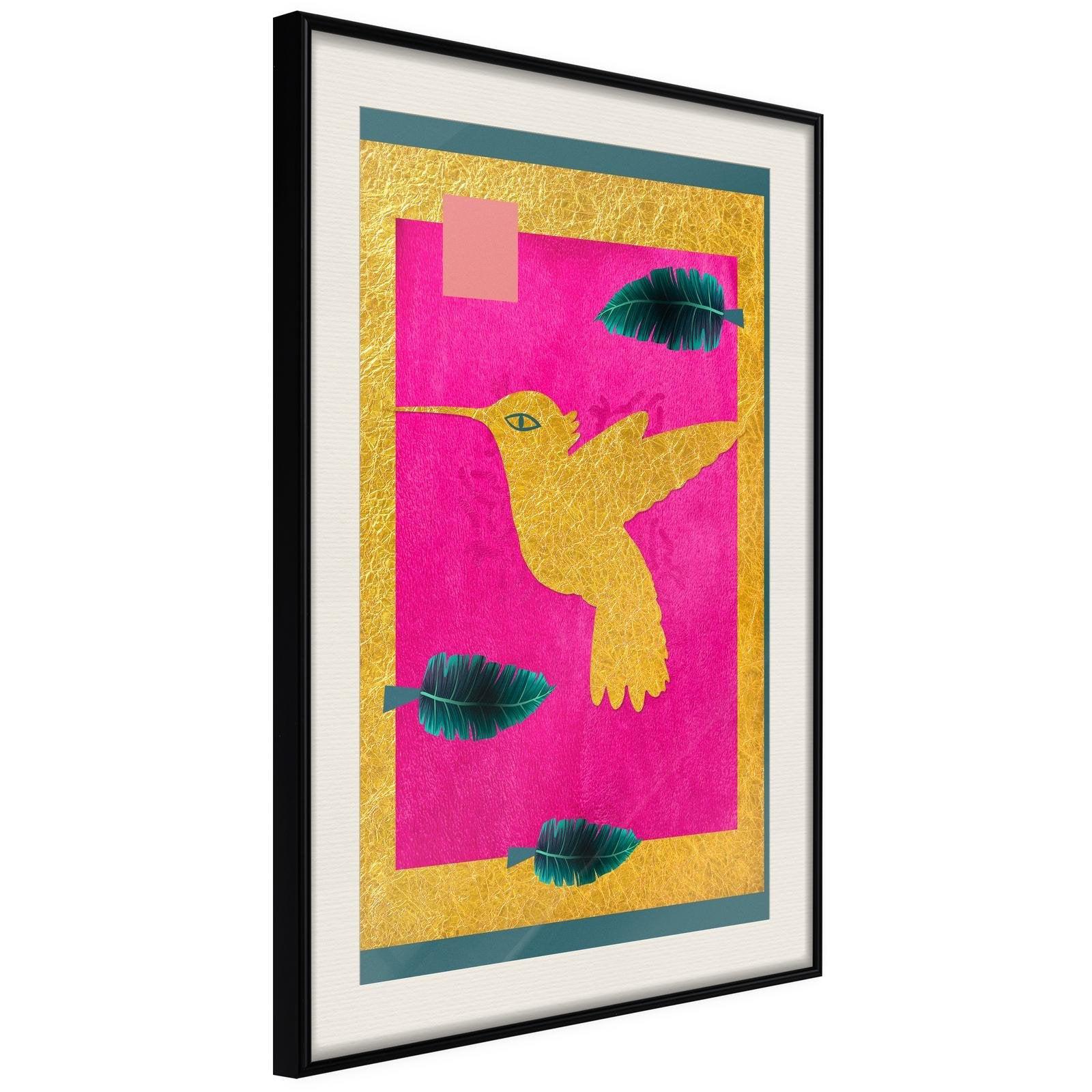 Inramad Poster / Tavla - Native American Hummingbird-Poster Inramad-Artgeist-20x30-Svart ram med passepartout-peaceofhome.se
