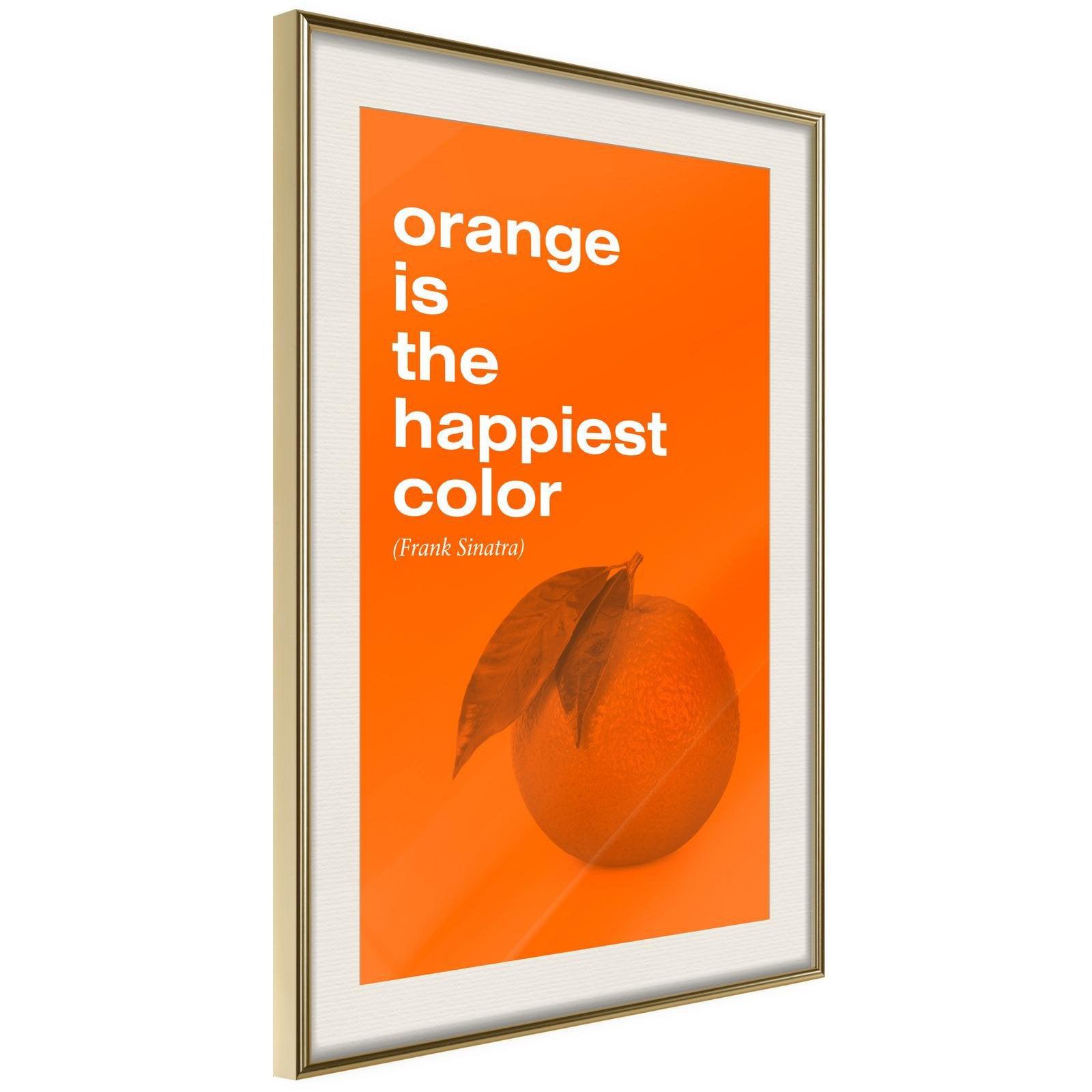 Inramad Poster / Tavla - Orange Colour-Poster Inramad-Artgeist-20x30-Guldram med passepartout-peaceofhome.se