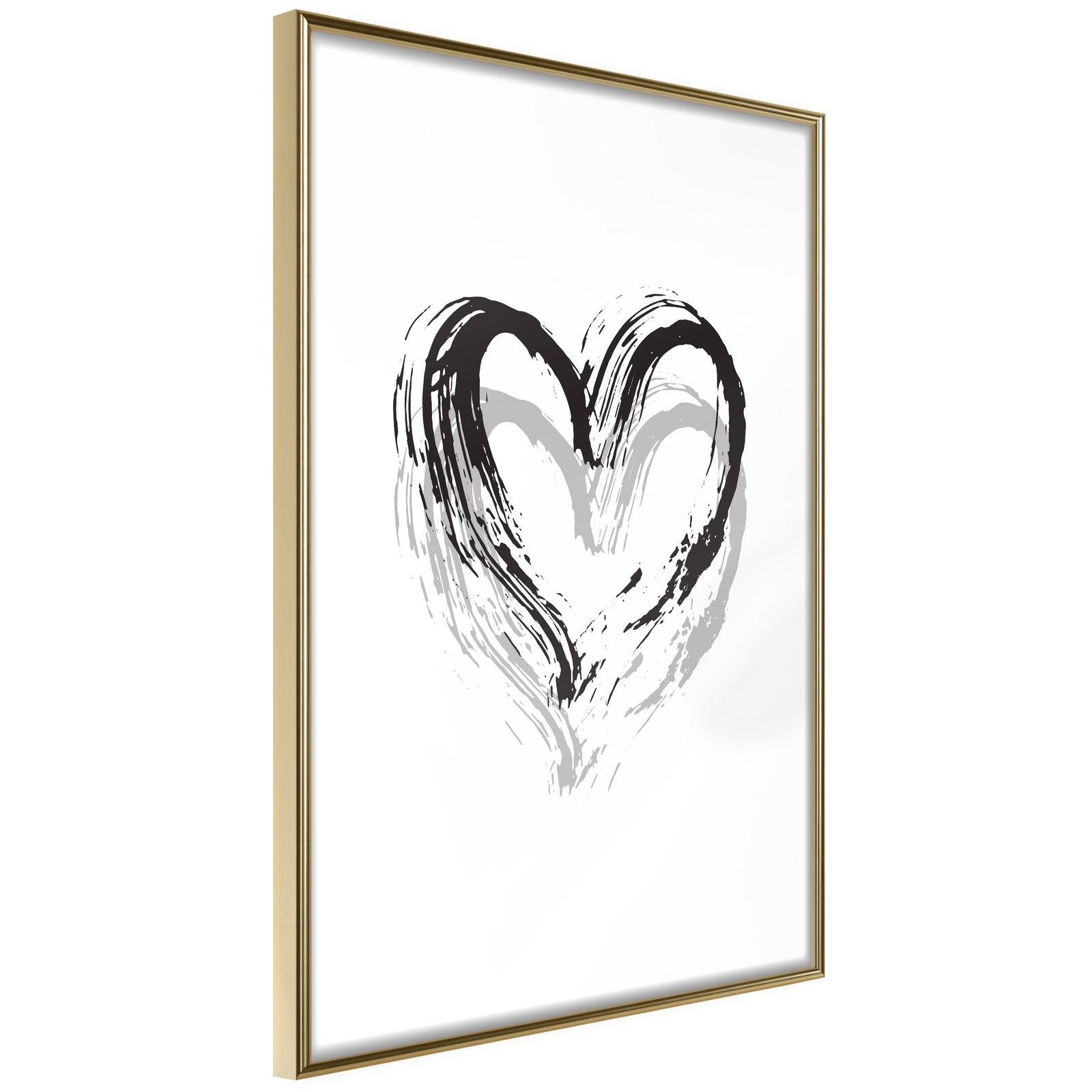Inramad Poster / Tavla - Painted Declaration of Love-Poster Inramad-Artgeist-20x30-Guldram-peaceofhome.se