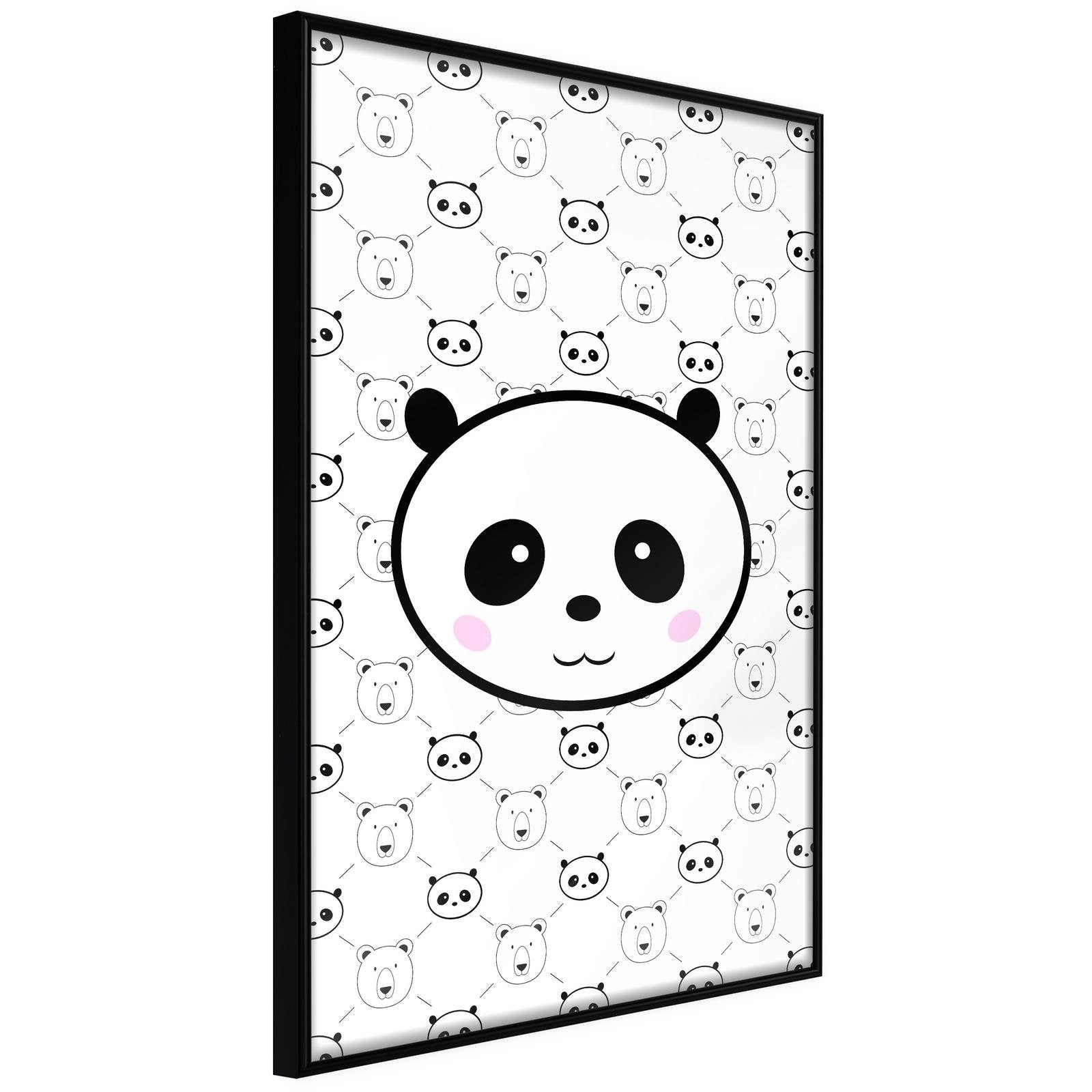 Inramad Poster / Tavla - Panda and Friends-Poster Inramad-Artgeist-20x30-Svart ram-peaceofhome.se