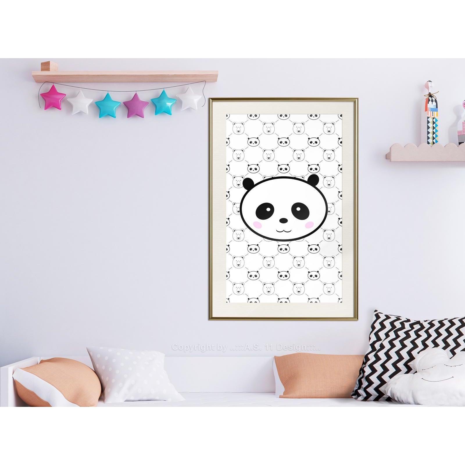 Inramad Poster / Tavla - Panda and Friends-Poster Inramad-Artgeist-peaceofhome.se