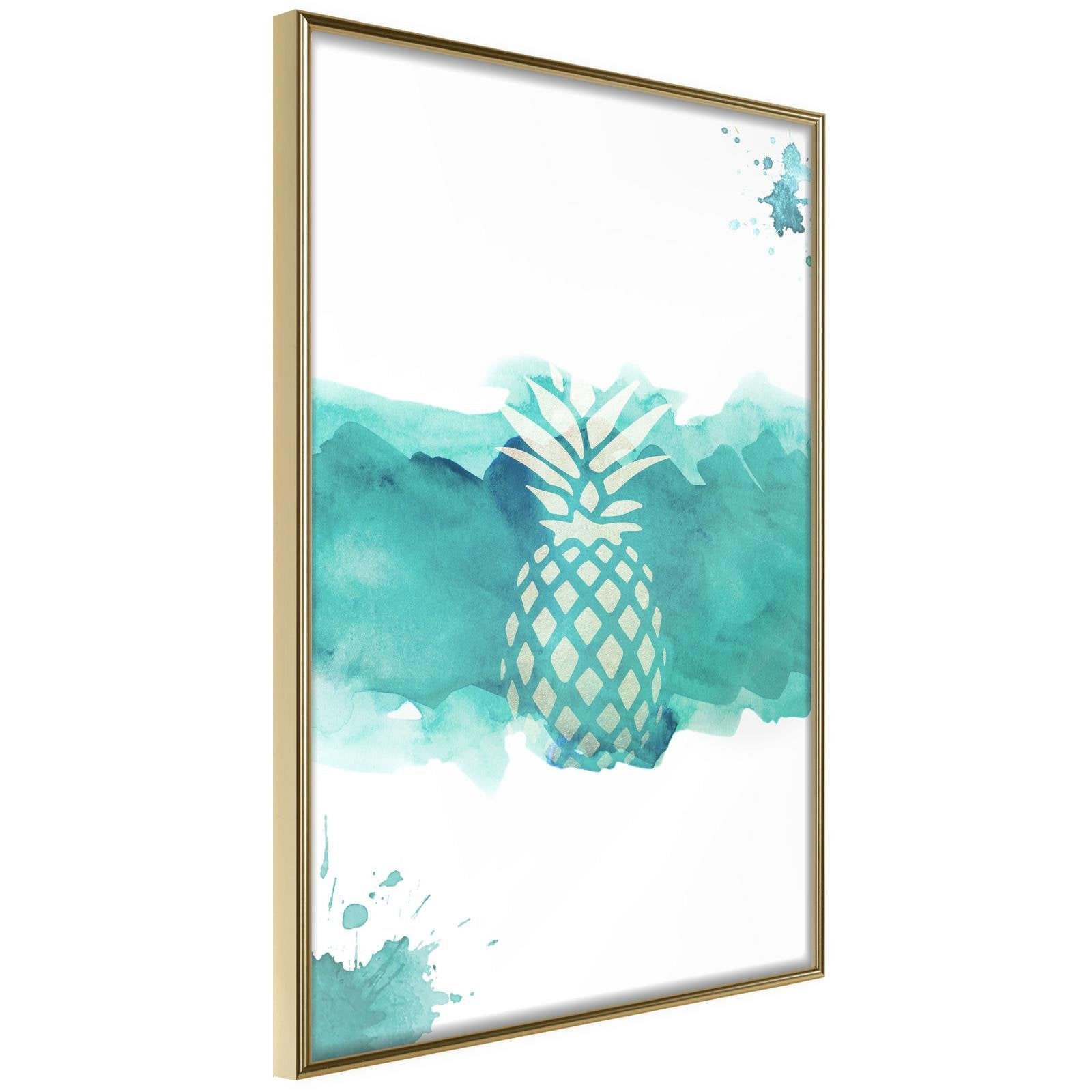 Inramad Poster / Tavla - Pastel Pineapple-Poster Inramad-Artgeist-20x30-Guldram-peaceofhome.se