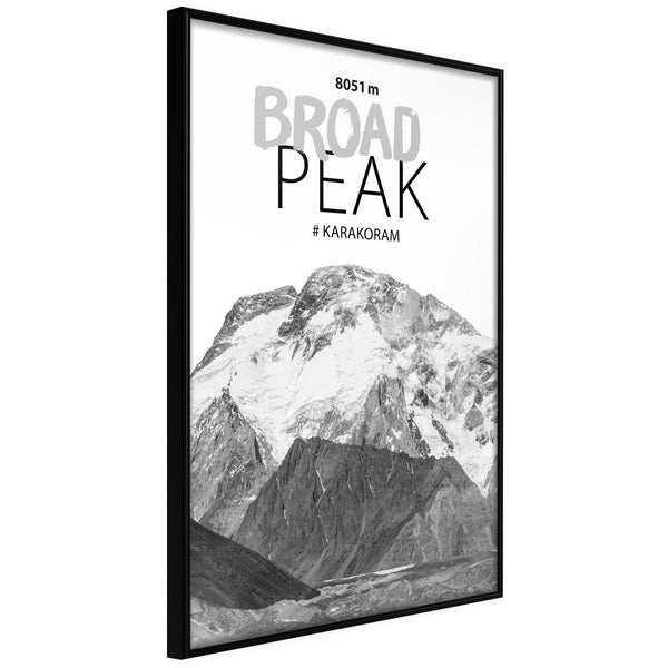 Inramad Poster / Tavla - Peaks of the World: Broad Peak-Poster Inramad-Artgeist-20x30-Svart ram-peaceofhome.se