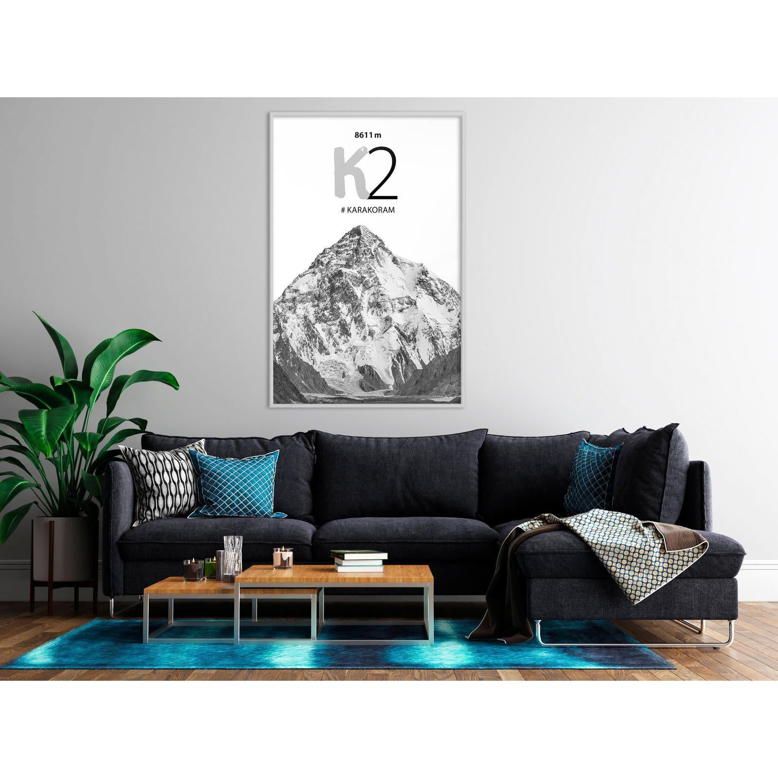 Inramad Poster / Tavla - Peaks of the World: K2-Poster Inramad-Artgeist-peaceofhome.se