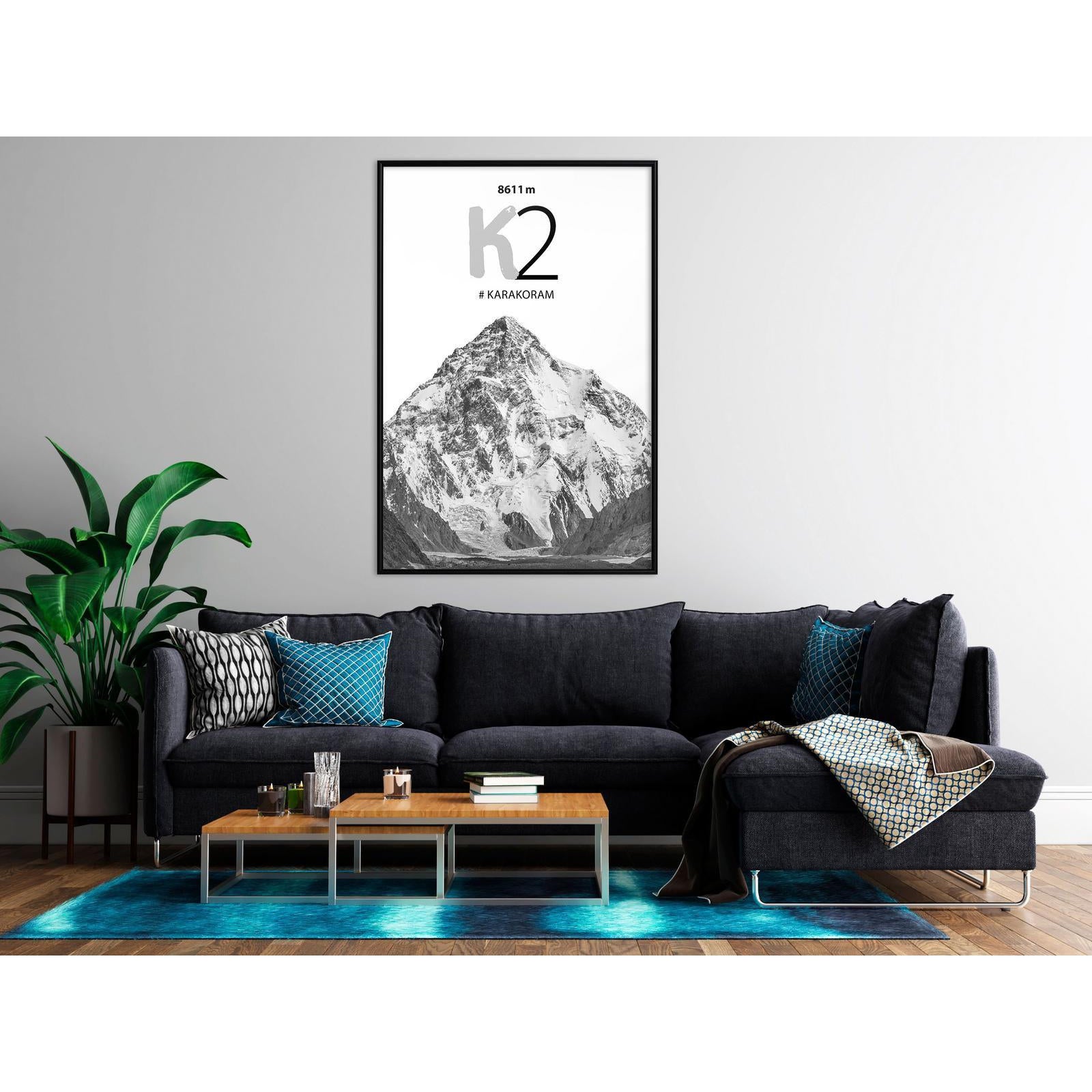 Inramad Poster / Tavla - Peaks of the World: K2-Poster Inramad-Artgeist-peaceofhome.se