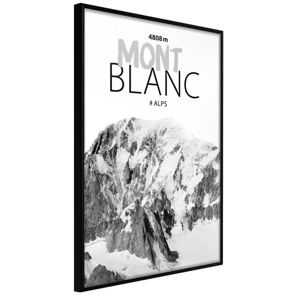 Inramad Poster / Tavla - Peaks of the World: Mont Blanc-Poster Inramad-Artgeist-20x30-Svart ram-peaceofhome.se