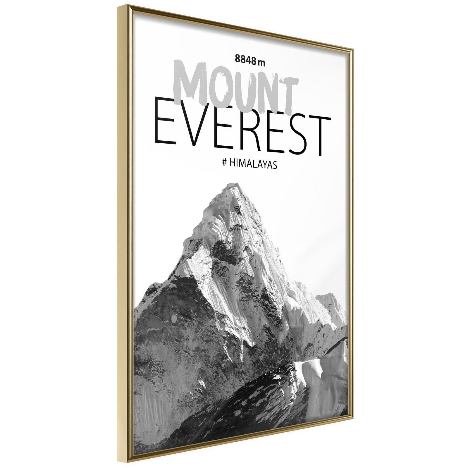 Inramad Poster / Tavla - Peaks of the World: Mount Everest-Poster Inramad-Artgeist-20x30-Guldram-peaceofhome.se