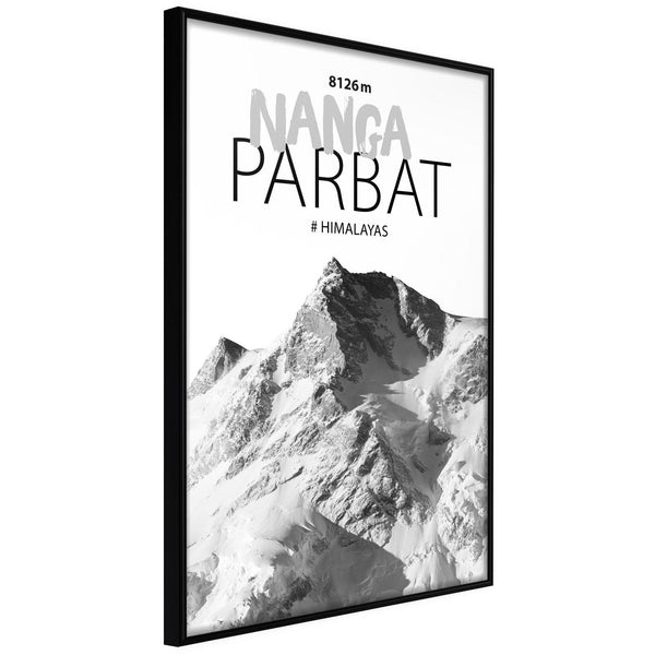 Inramad Poster / Tavla - Peaks of the World: Nanga Parbat-Poster Inramad-Artgeist-20x30-Svart ram-peaceofhome.se