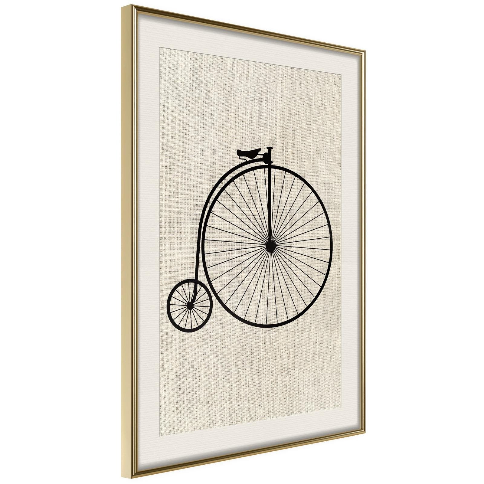 Inramad Poster / Tavla - Penny-Farthing-Poster Inramad-Artgeist-20x30-Guldram med passepartout-peaceofhome.se