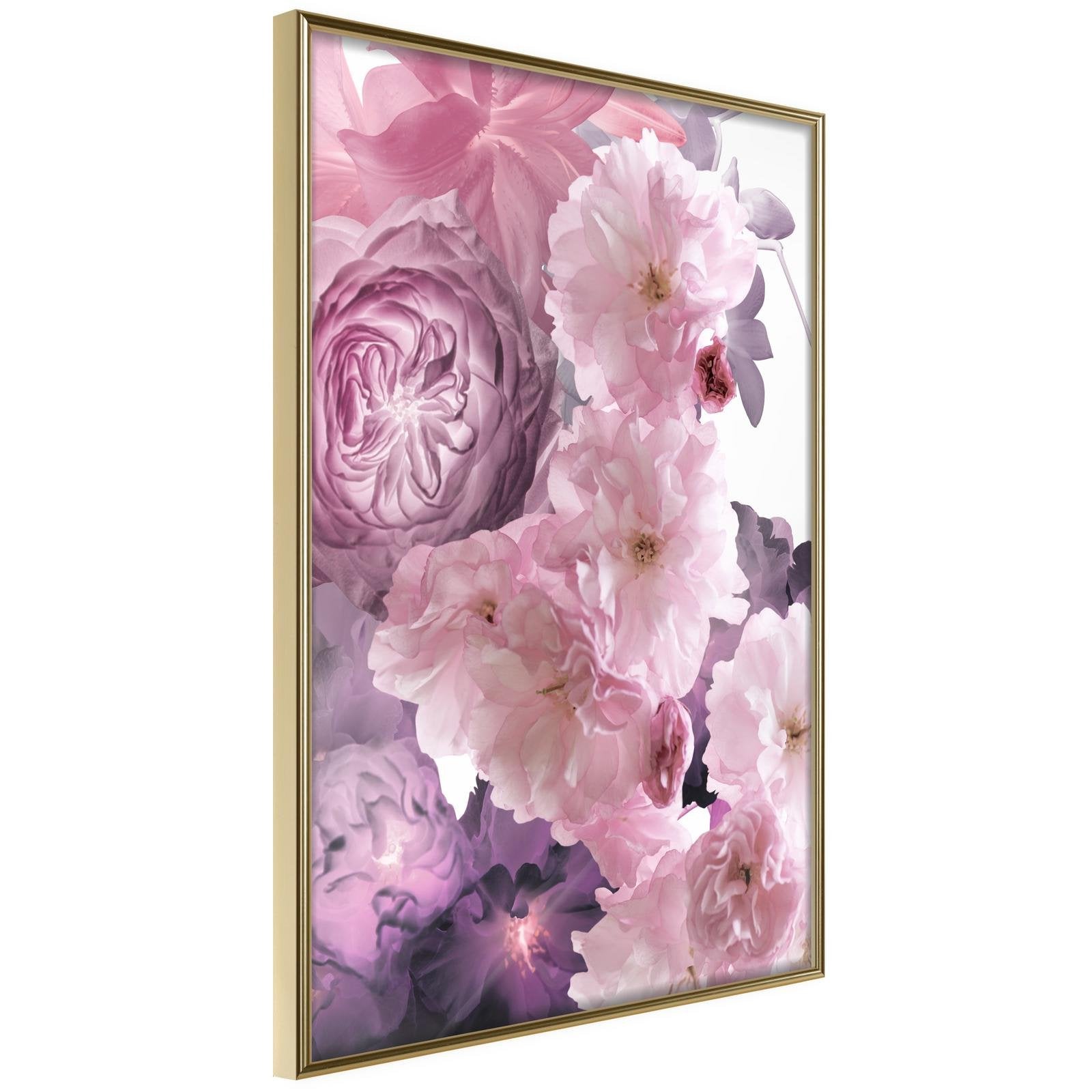 Inramad Poster / Tavla - Pink Bouquet-Poster Inramad-Artgeist-20x30-Guldram-peaceofhome.se