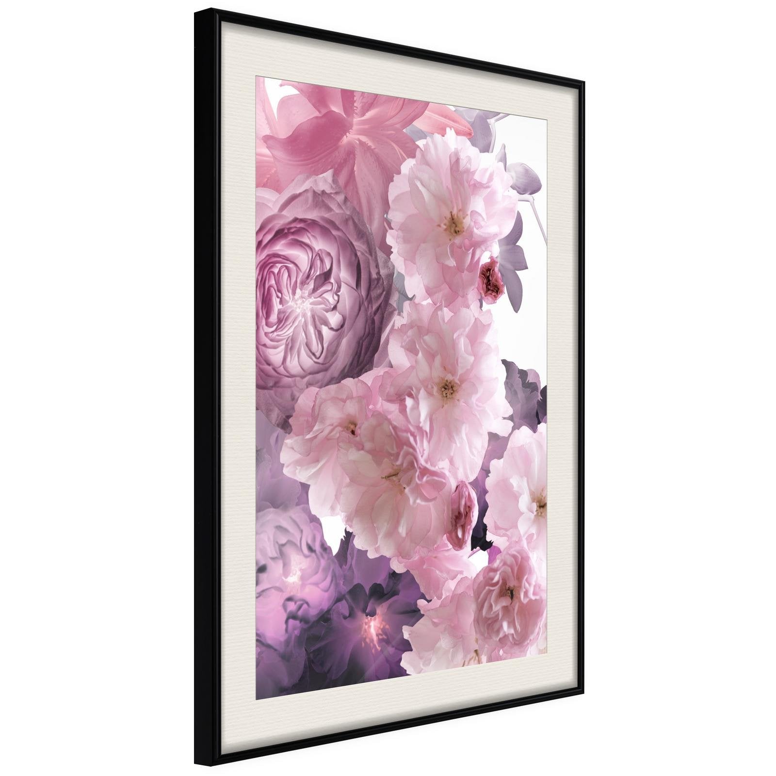 Inramad Poster / Tavla - Pink Bouquet-Poster Inramad-Artgeist-20x30-Svart ram med passepartout-peaceofhome.se