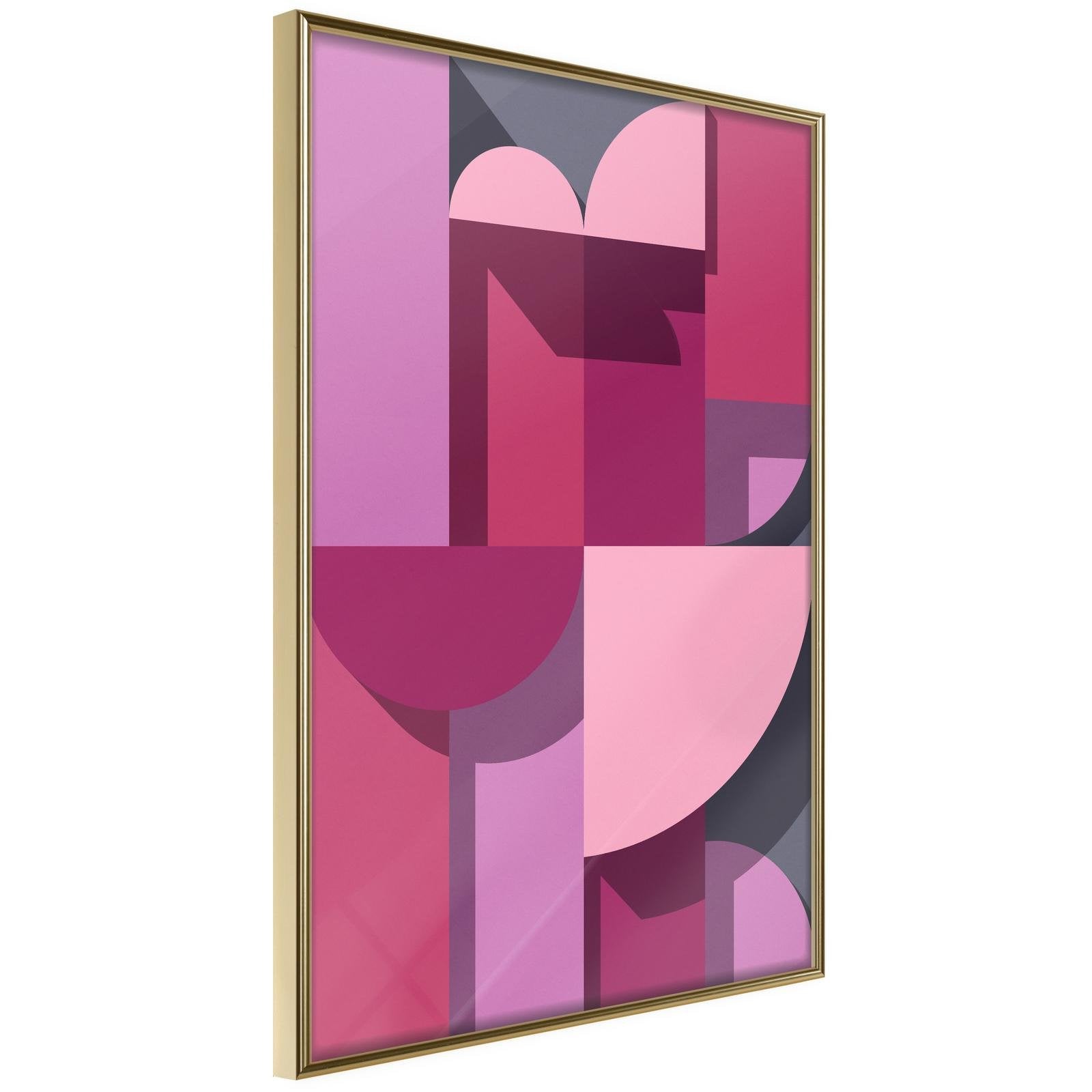 Inramad Poster / Tavla - Pink Geometry-Poster Inramad-Artgeist-20x30-Guldram-peaceofhome.se