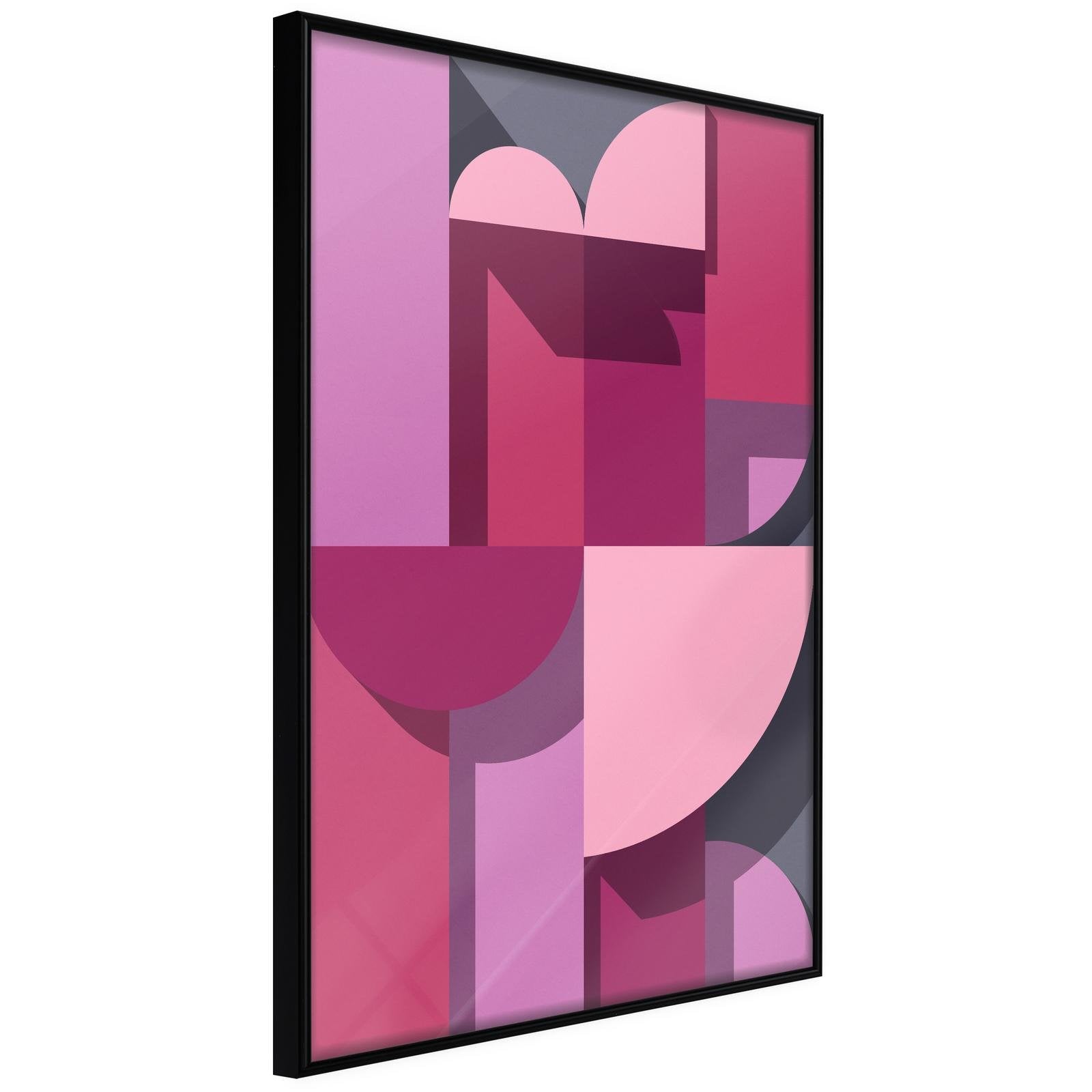 Inramad Poster / Tavla - Pink Geometry-Poster Inramad-Artgeist-20x30-Svart ram-peaceofhome.se