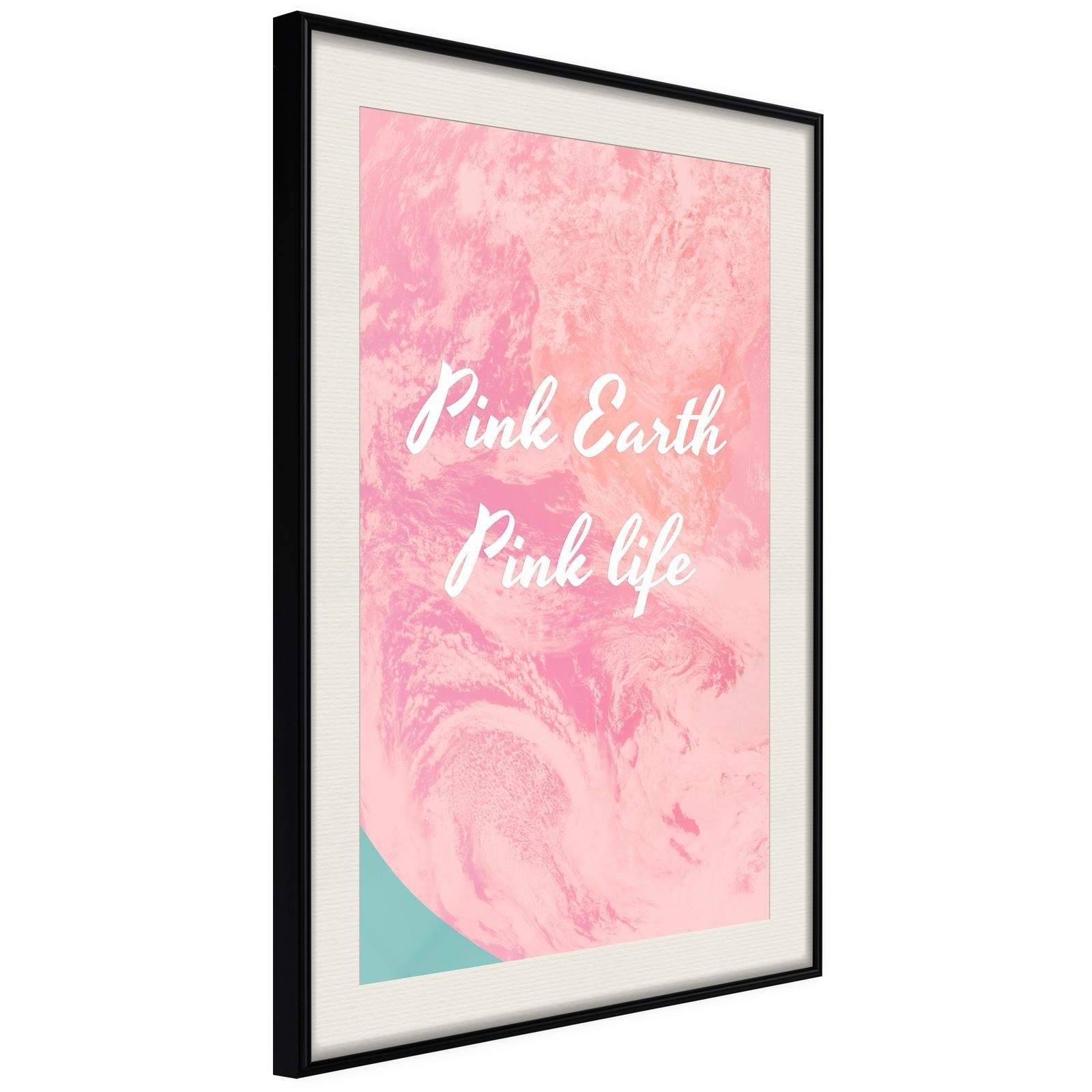 Inramad Poster / Tavla - Pink Life-Poster Inramad-Artgeist-20x30-Svart ram med passepartout-peaceofhome.se
