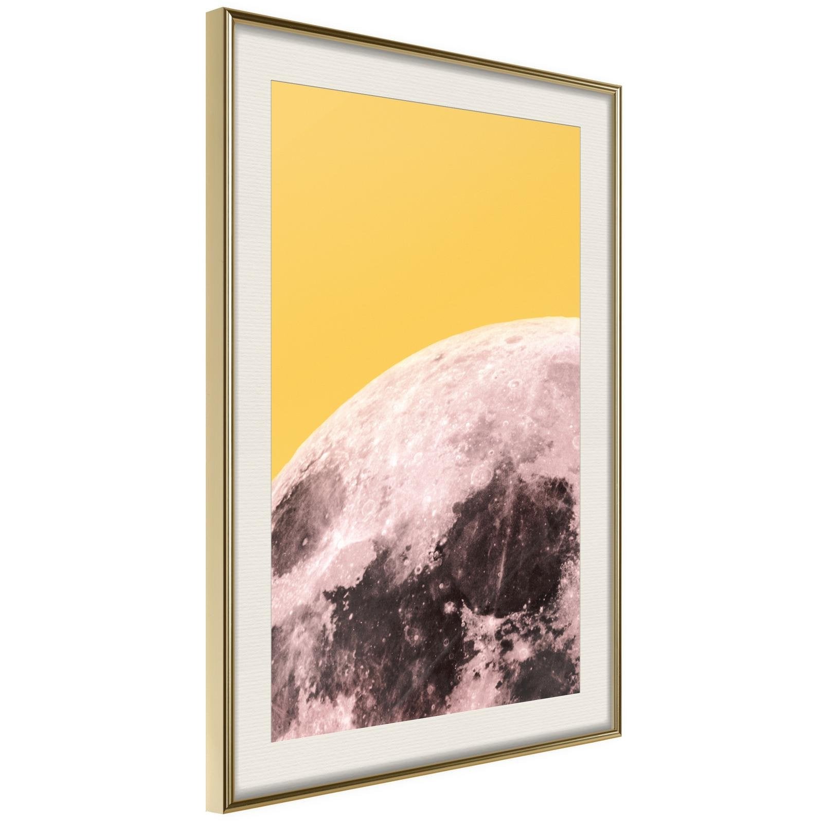 Inramad Poster / Tavla - Pink Moon-Poster Inramad-Artgeist-20x30-Guldram med passepartout-peaceofhome.se
