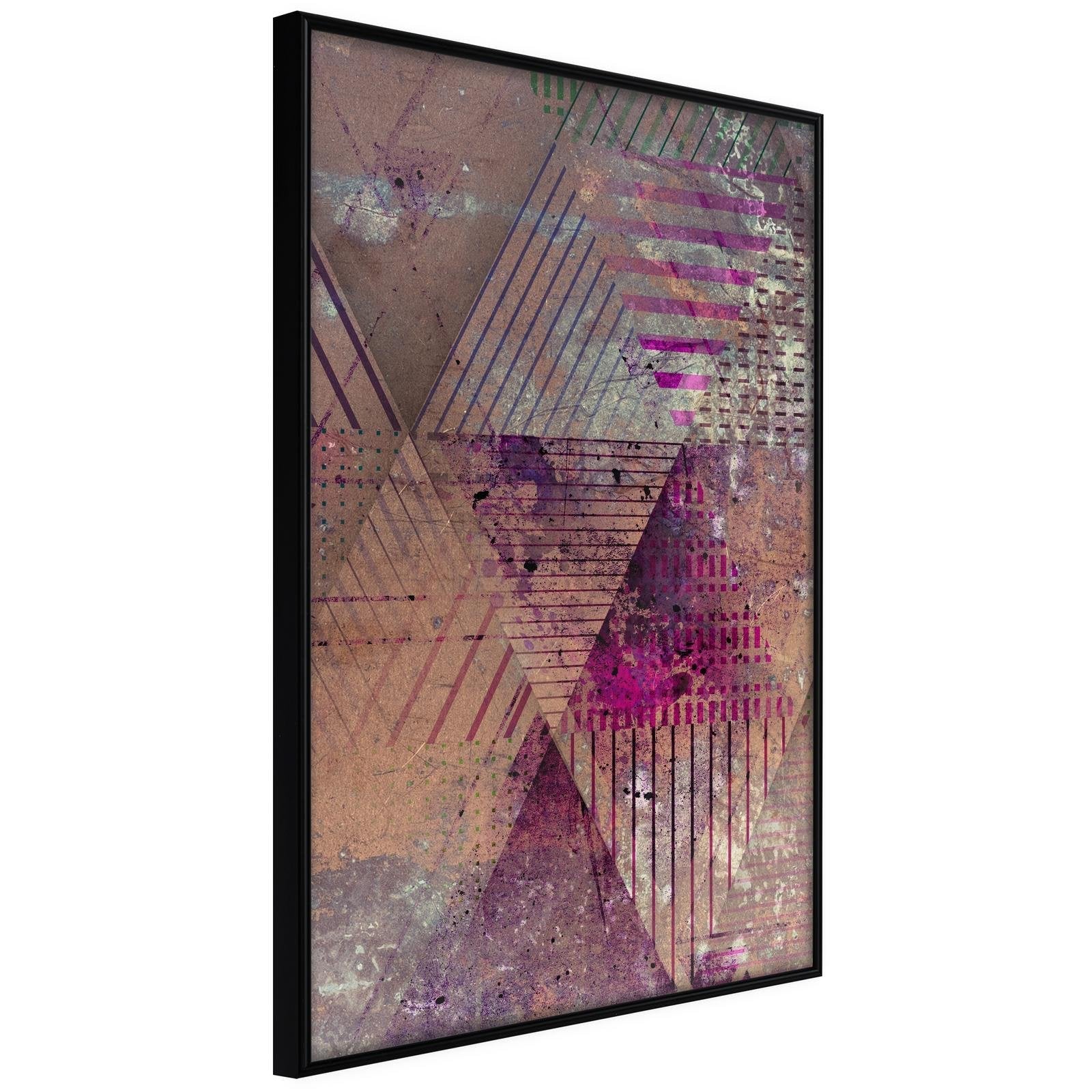 Inramad Poster / Tavla - Pink Patchwork II-Poster Inramad-Artgeist-20x30-Svart ram-peaceofhome.se