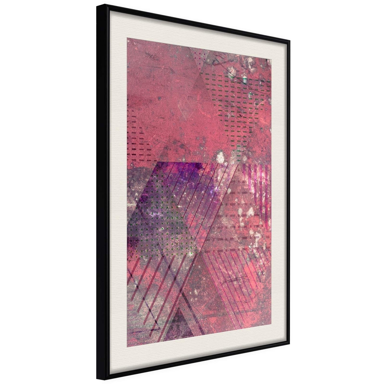 Inramad Poster / Tavla - Pink Patchwork III-Poster Inramad-Artgeist-20x30-Svart ram med passepartout-peaceofhome.se