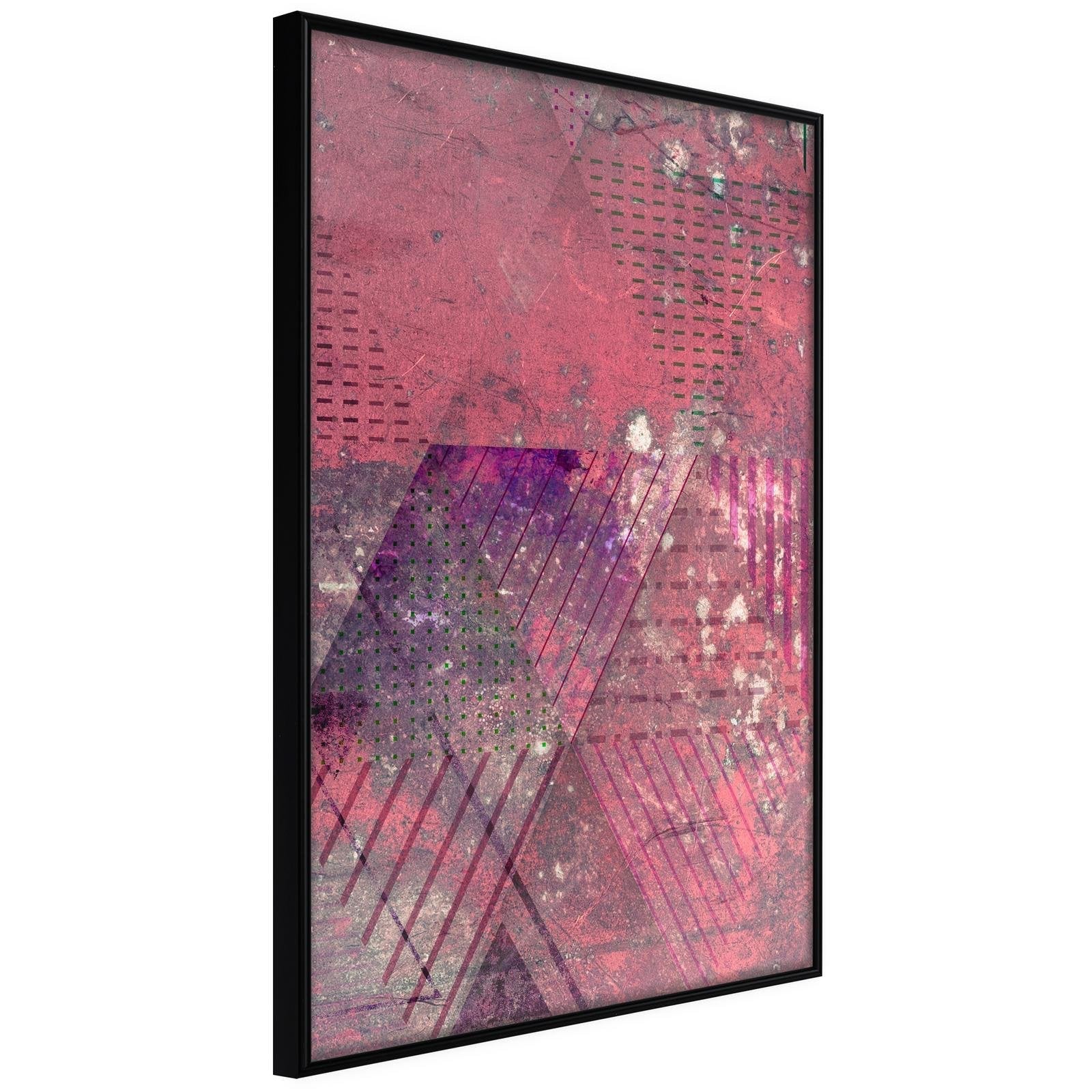 Inramad Poster / Tavla - Pink Patchwork III-Poster Inramad-Artgeist-20x30-Svart ram-peaceofhome.se