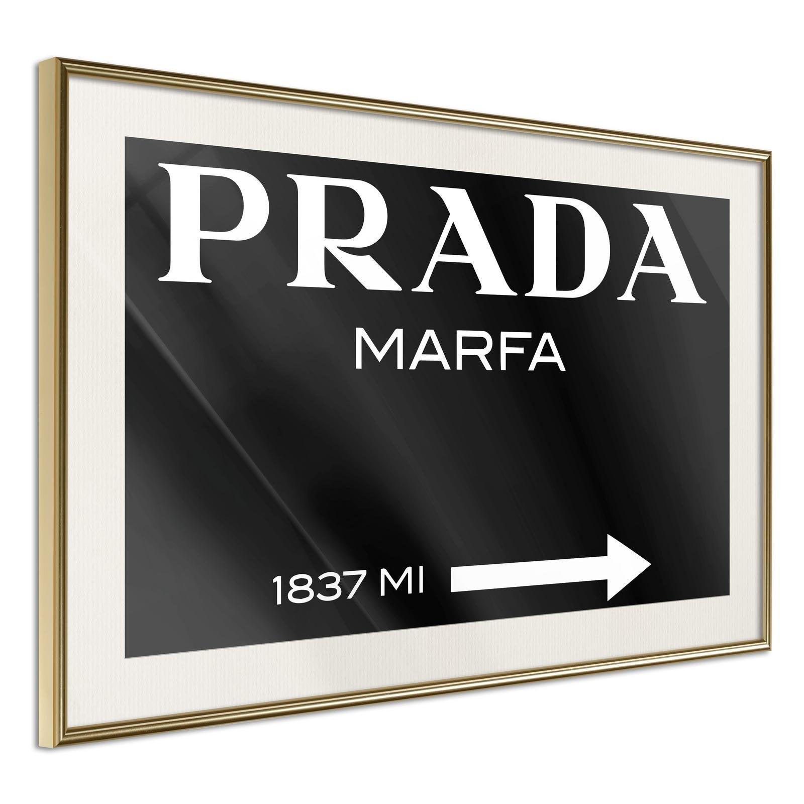 Inramad Poster / Tavla - Prada (Black)-Poster Inramad-Artgeist-30x20-Guldram med passepartout-peaceofhome.se