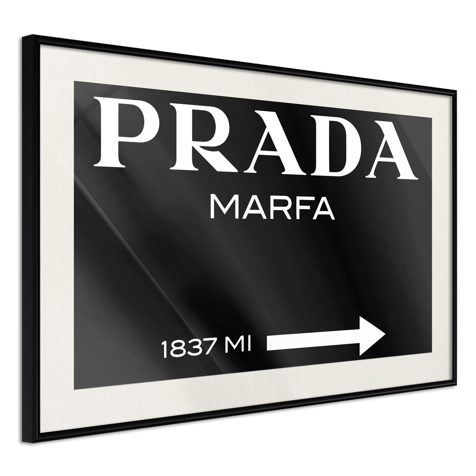 Inramad Poster / Tavla - Prada (Black)-Poster Inramad-Artgeist-30x20-Svart ram med passepartout-peaceofhome.se