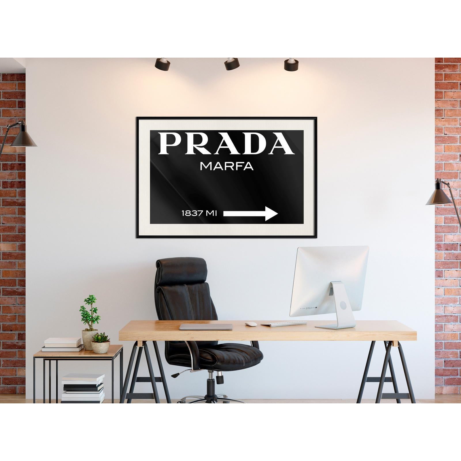 Inramad Poster / Tavla - Prada (Black)-Poster Inramad-Artgeist-peaceofhome.se