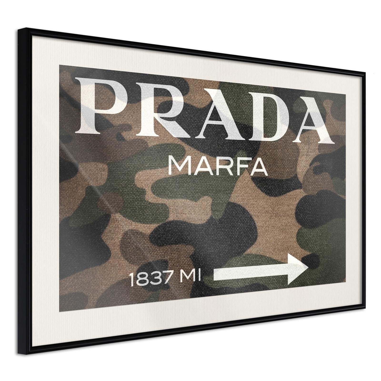 Inramad Poster / Tavla - Prada (Camo)-Poster Inramad-Artgeist-30x20-Svart ram med passepartout-peaceofhome.se