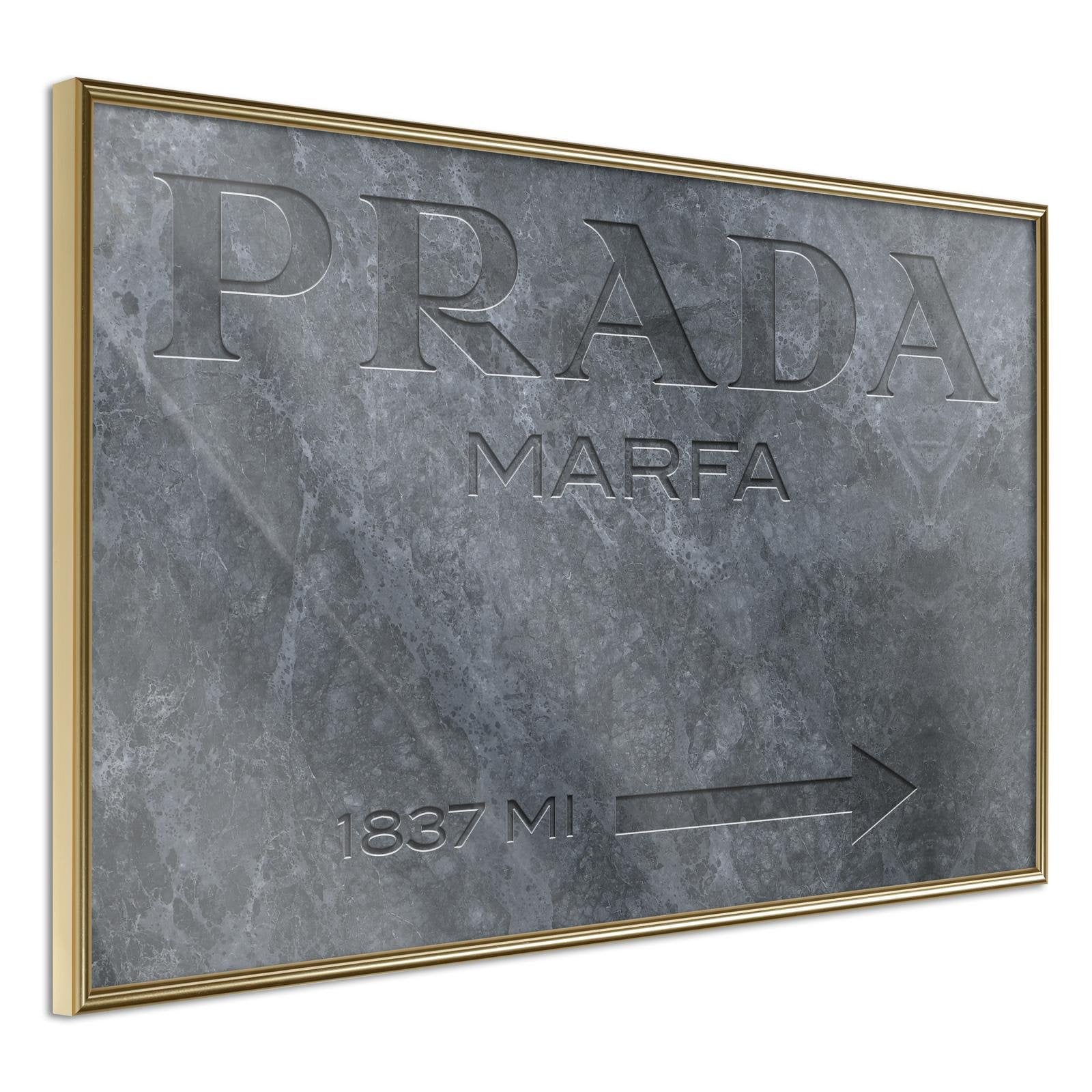Inramad Poster / Tavla - Prada (Grey)-Poster Inramad-Artgeist-30x20-Guldram-peaceofhome.se