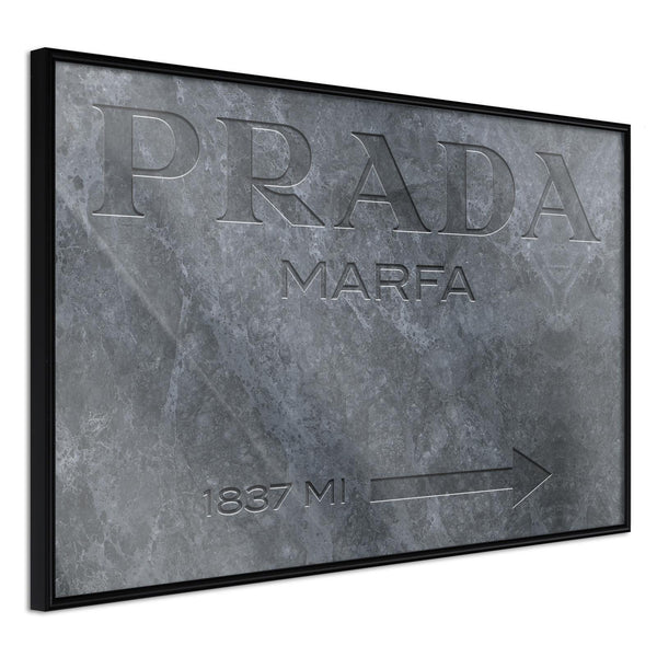 Inramad Poster / Tavla - Prada (Grey)-Poster Inramad-Artgeist-30x20-Svart ram-peaceofhome.se