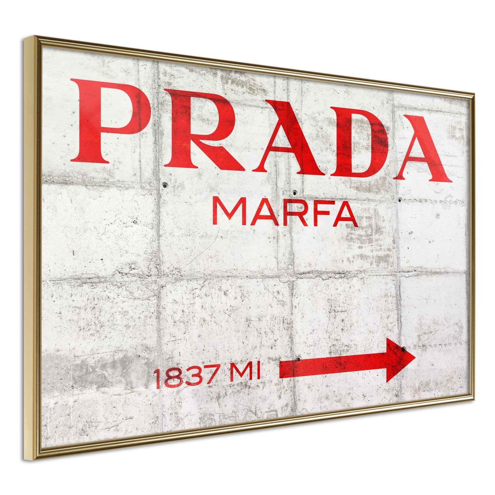 Inramad Poster / Tavla - Prada (Red)-Poster Inramad-Artgeist-30x20-Guldram-peaceofhome.se