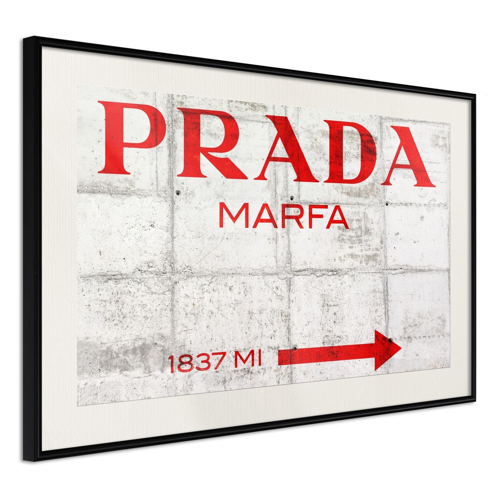 Inramad Poster / Tavla - Prada (Red)-Poster Inramad-Artgeist-30x20-Svart ram med passepartout-peaceofhome.se