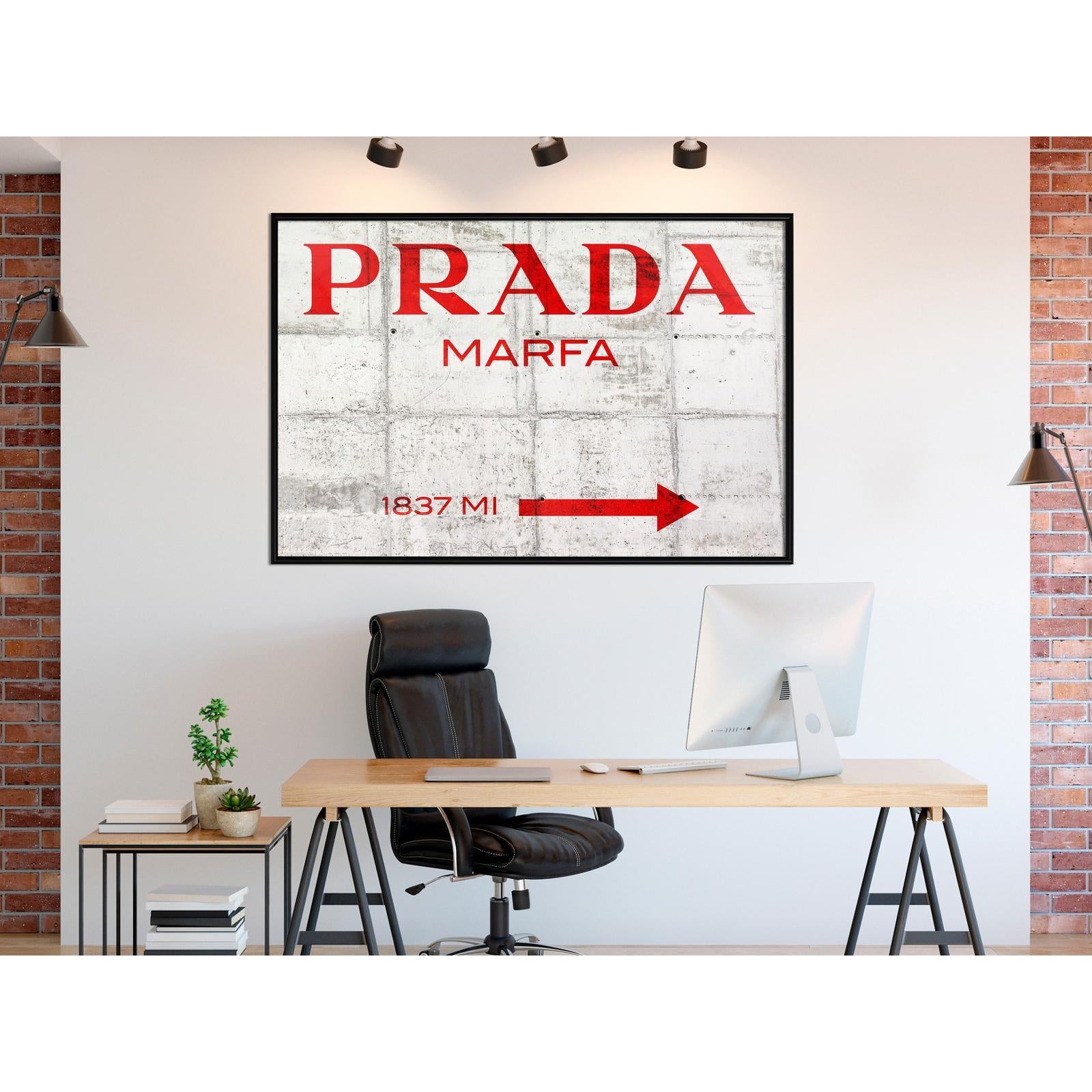 Inramad Poster / Tavla - Prada (Red)-Poster Inramad-Artgeist-peaceofhome.se