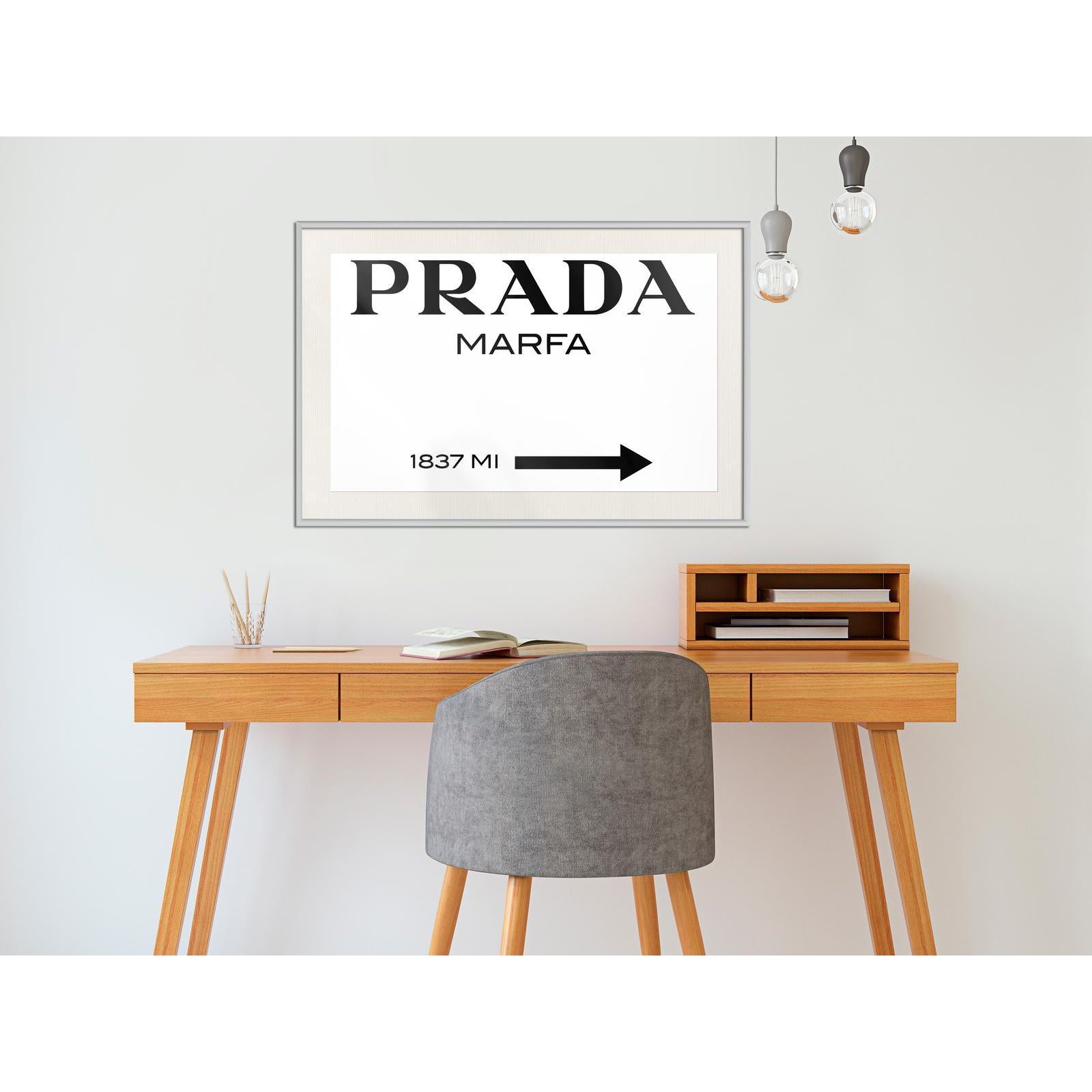 Inramad Poster / Tavla - Prada (White)-Poster Inramad-Artgeist-peaceofhome.se