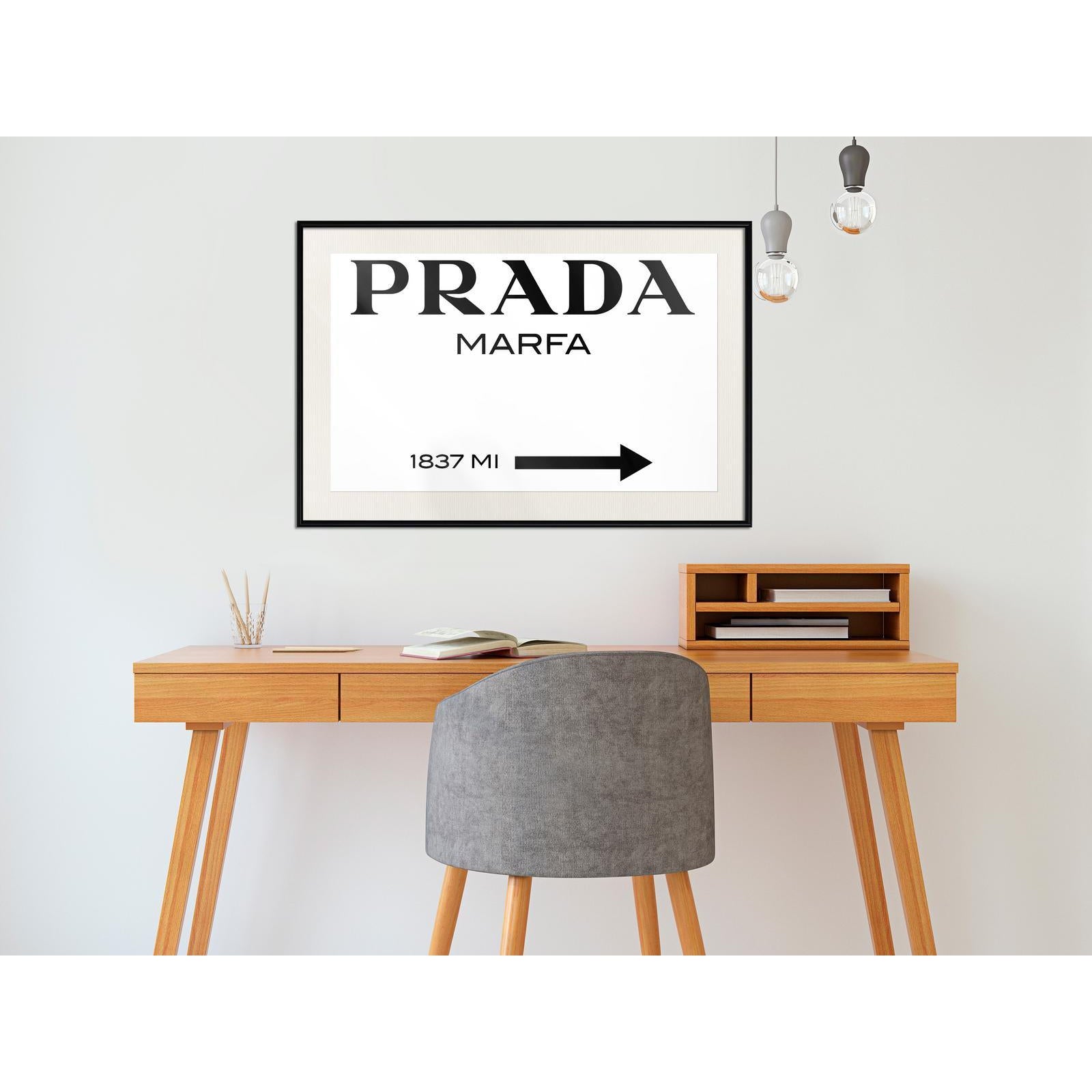Inramad Poster / Tavla - Prada (White)-Poster Inramad-Artgeist-peaceofhome.se