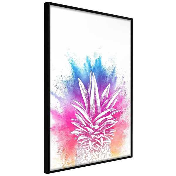 Inramad Poster / Tavla - Rainbow Pineapple Crown-Poster Inramad-Artgeist-20x30-Svart ram-peaceofhome.se