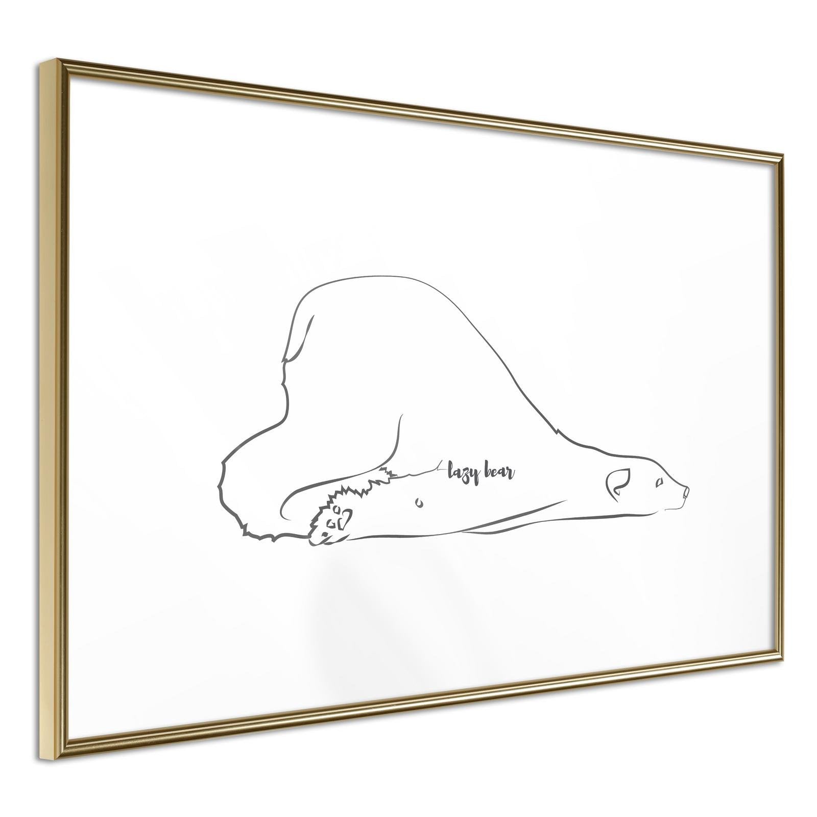 Inramad Poster / Tavla - Resting Polar Bear-Poster Inramad-Artgeist-30x20-Guldram-peaceofhome.se