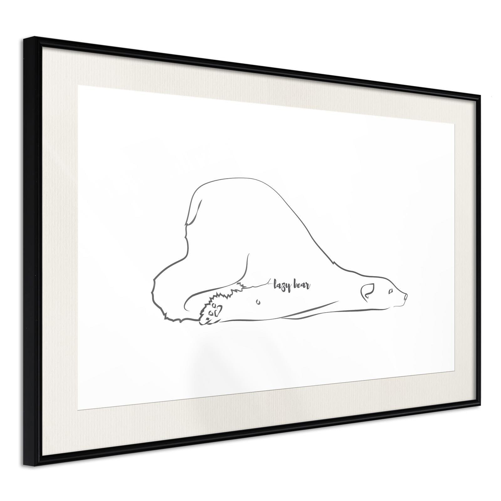 Inramad Poster / Tavla - Resting Polar Bear-Poster Inramad-Artgeist-30x20-Svart ram med passepartout-peaceofhome.se