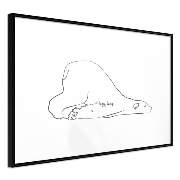 Inramad Poster / Tavla - Resting Polar Bear-Poster Inramad-Artgeist-30x20-Svart ram-peaceofhome.se