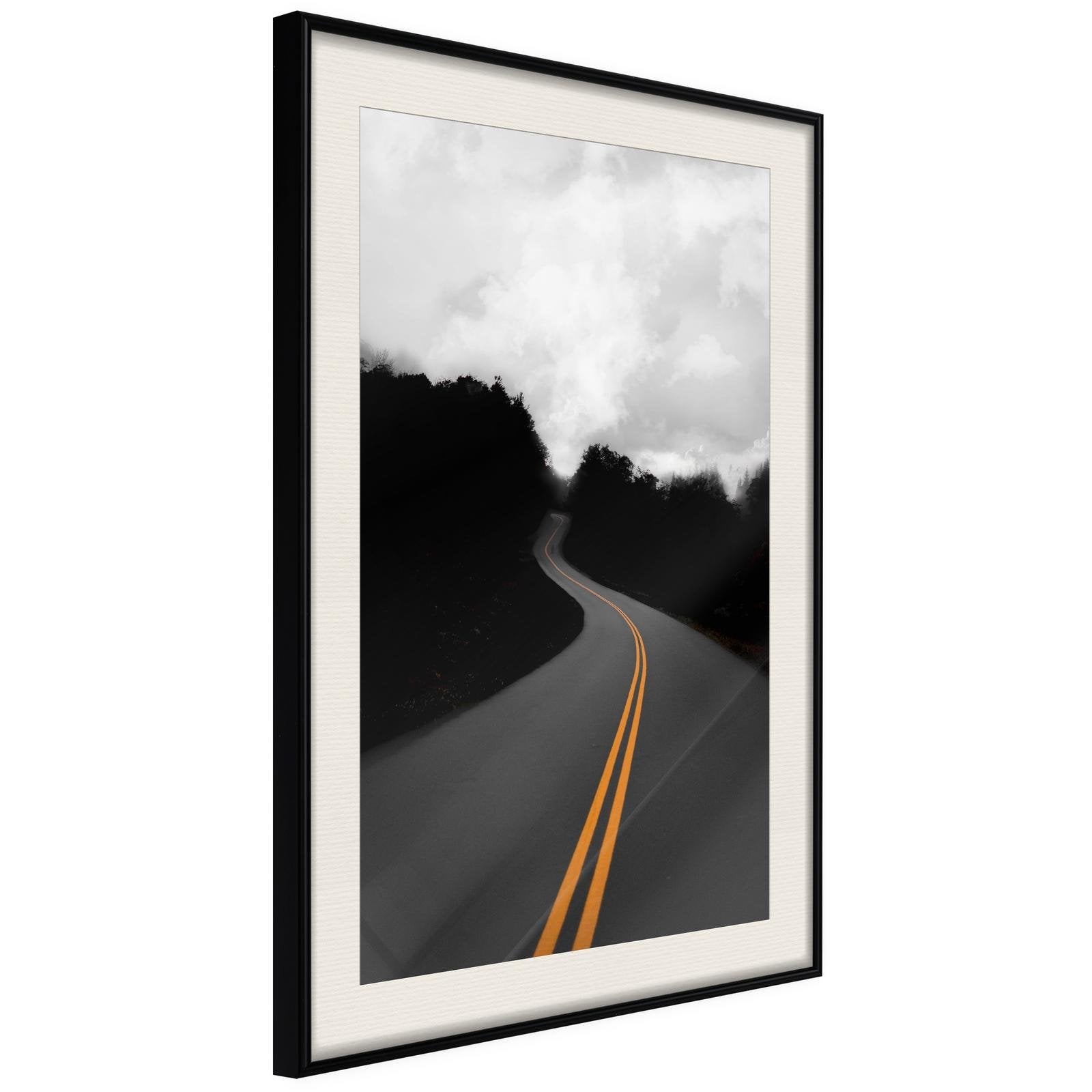 Inramad Poster / Tavla - Road Into the Unknown-Poster Inramad-Artgeist-20x30-Svart ram med passepartout-peaceofhome.se