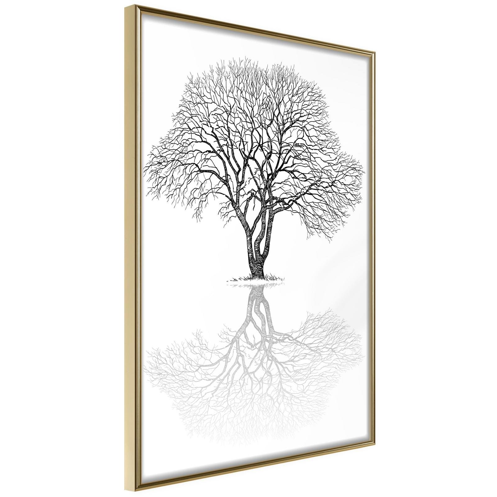 Inramad Poster / Tavla - Roots or Treetop?-Poster Inramad-Artgeist-20x30-Guldram-peaceofhome.se