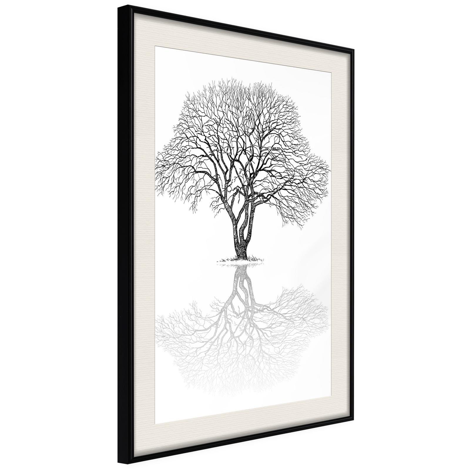 Inramad Poster / Tavla - Roots or Treetop?-Poster Inramad-Artgeist-20x30-Svart ram med passepartout-peaceofhome.se