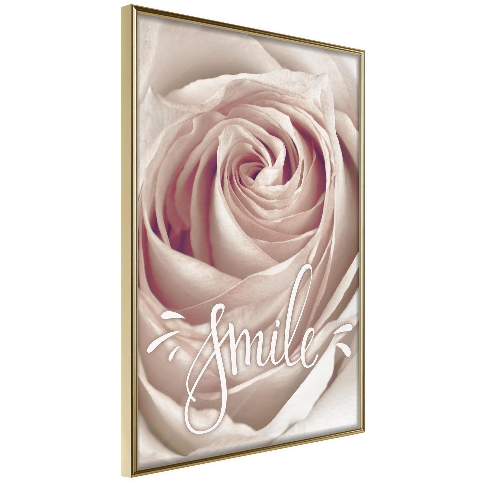 Inramad Poster / Tavla - Rose with a Message-Poster Inramad-Artgeist-20x30-Guldram-peaceofhome.se