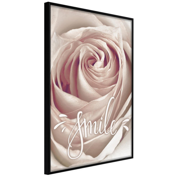 Inramad Poster / Tavla - Rose with a Message-Poster Inramad-Artgeist-20x30-Svart ram-peaceofhome.se